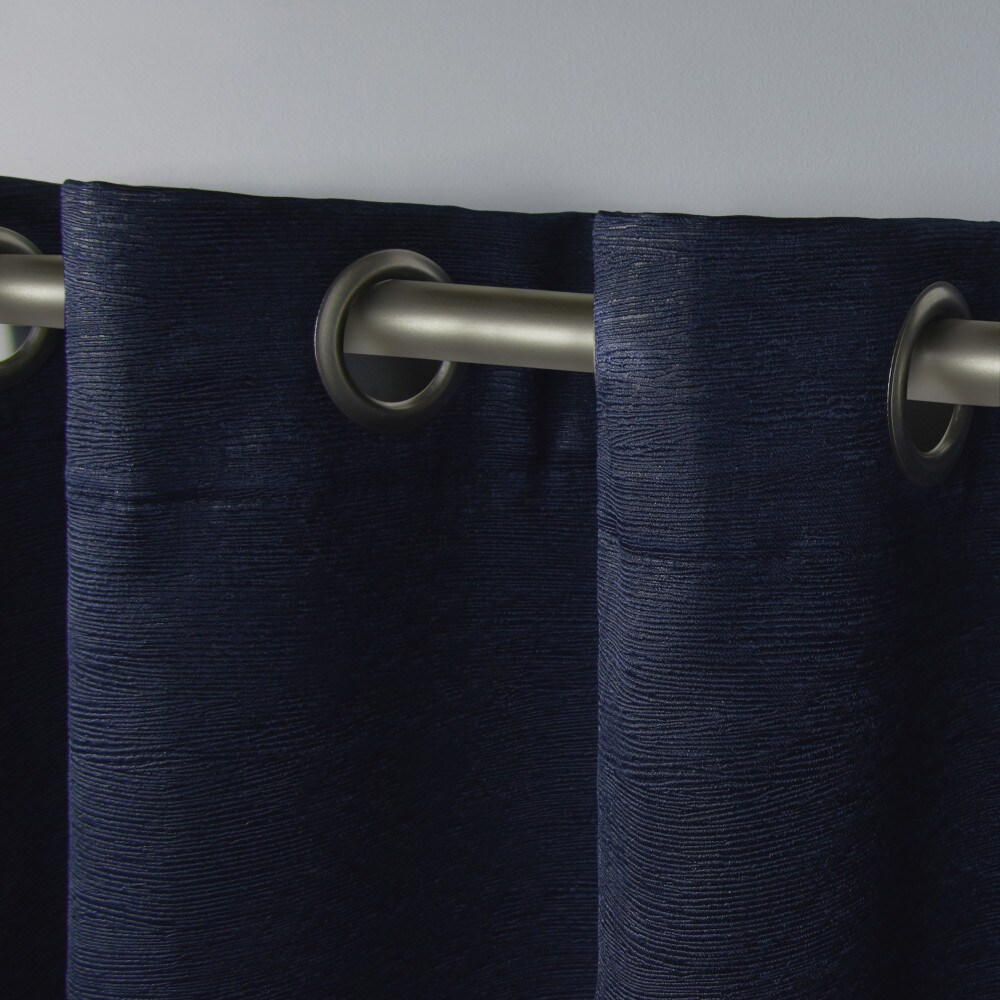 Navy and Mecca Orange Room Darkening Grommet Top Curtain Panels