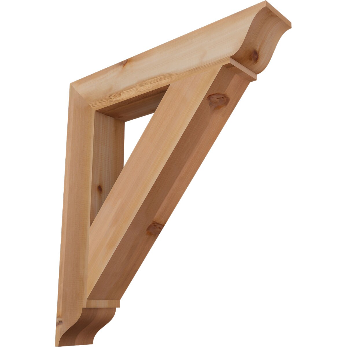Ekena Millwork BKT06X34X38TRA01SWR Traditional traditional smooth 5-1/2-in x 34-in x 38-in Western red cedar Brown Wood Standard bracket
