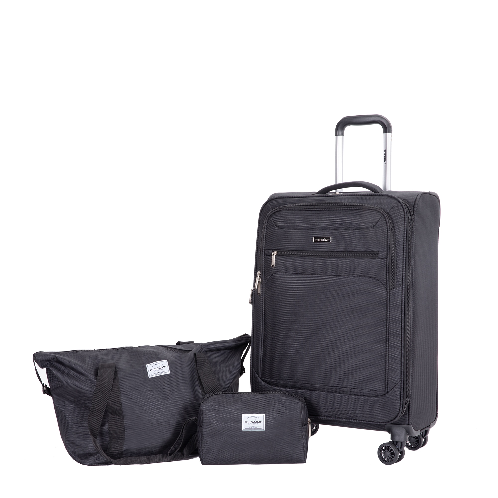 SINOFURN SYD9400002BK 13.4x7.9x20.5 Black Polyester Softshell Suitcase set 3 -Bag