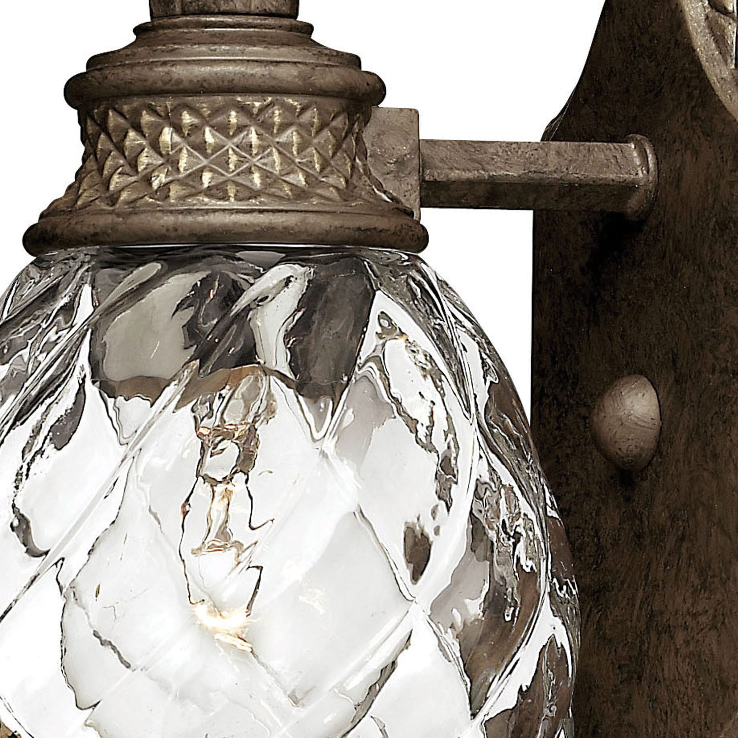 Pearl Bronze Clear Optic Glass Outdoor Wall Sconce