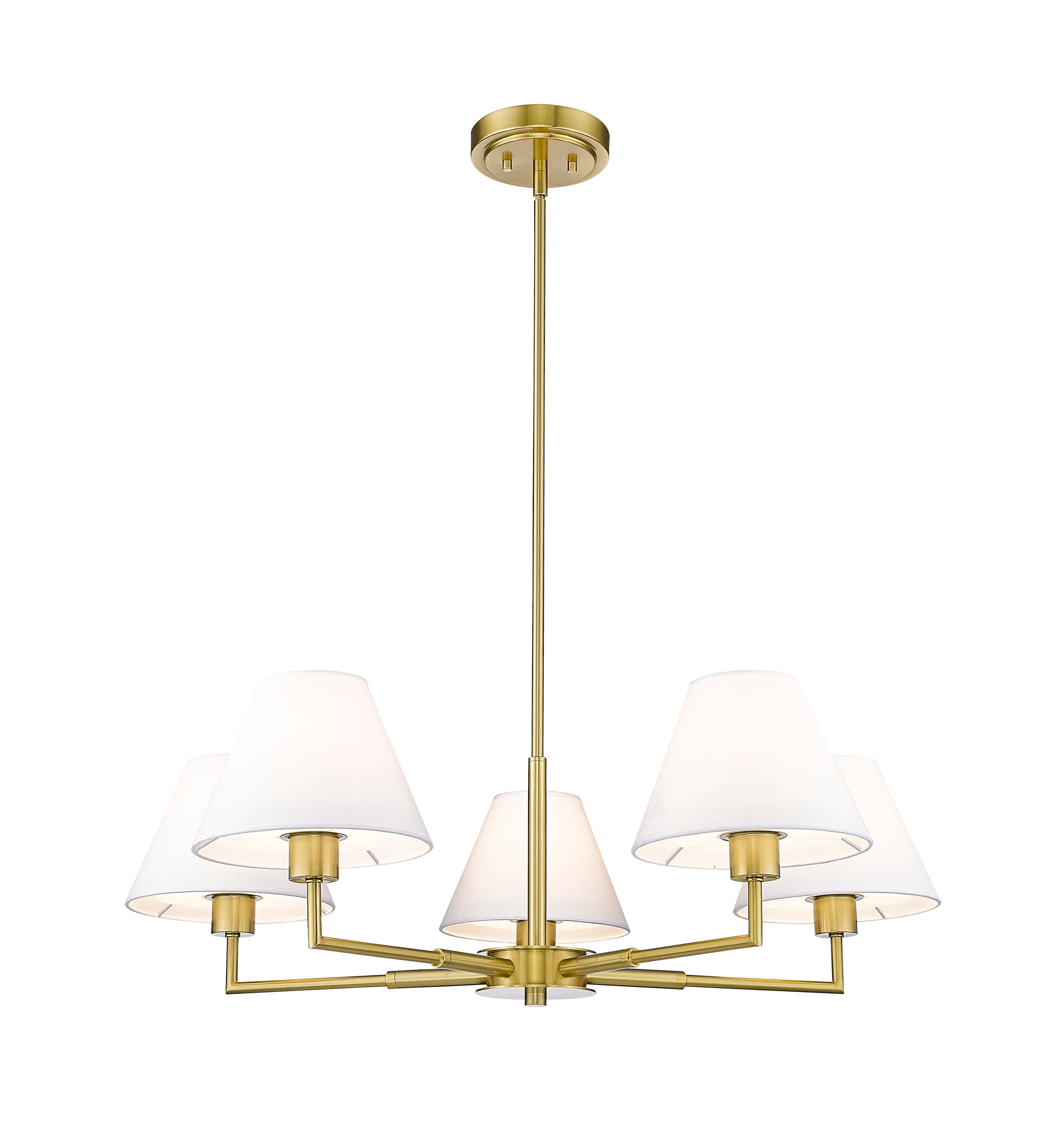 Leila Luxe Gold 5-Light Chandelier with Conical Shades