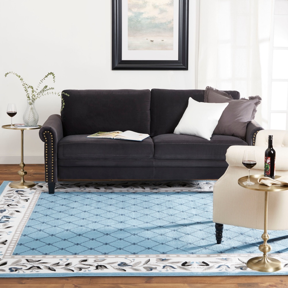 Home Dynamix 2-7015-327 Premium Aydin 5 x 7 (ft) Loomed Polypropylene Blue Rectangular Indoor Geometric Farmhouse/Cottage Area rug