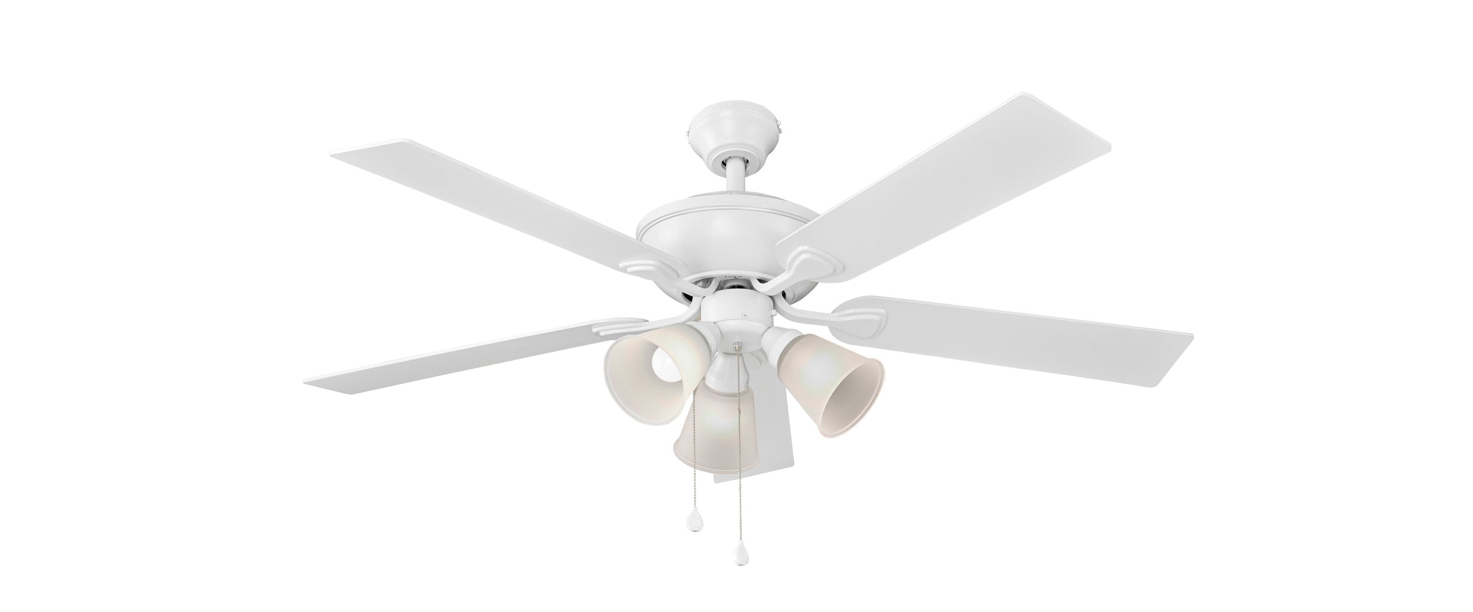 Sailor Bay 52-in White LED Indoor Downrod or Flush Mount Ceiling Fan with Light (5-Blade) | - Harbor Breeze RLG52WW5L