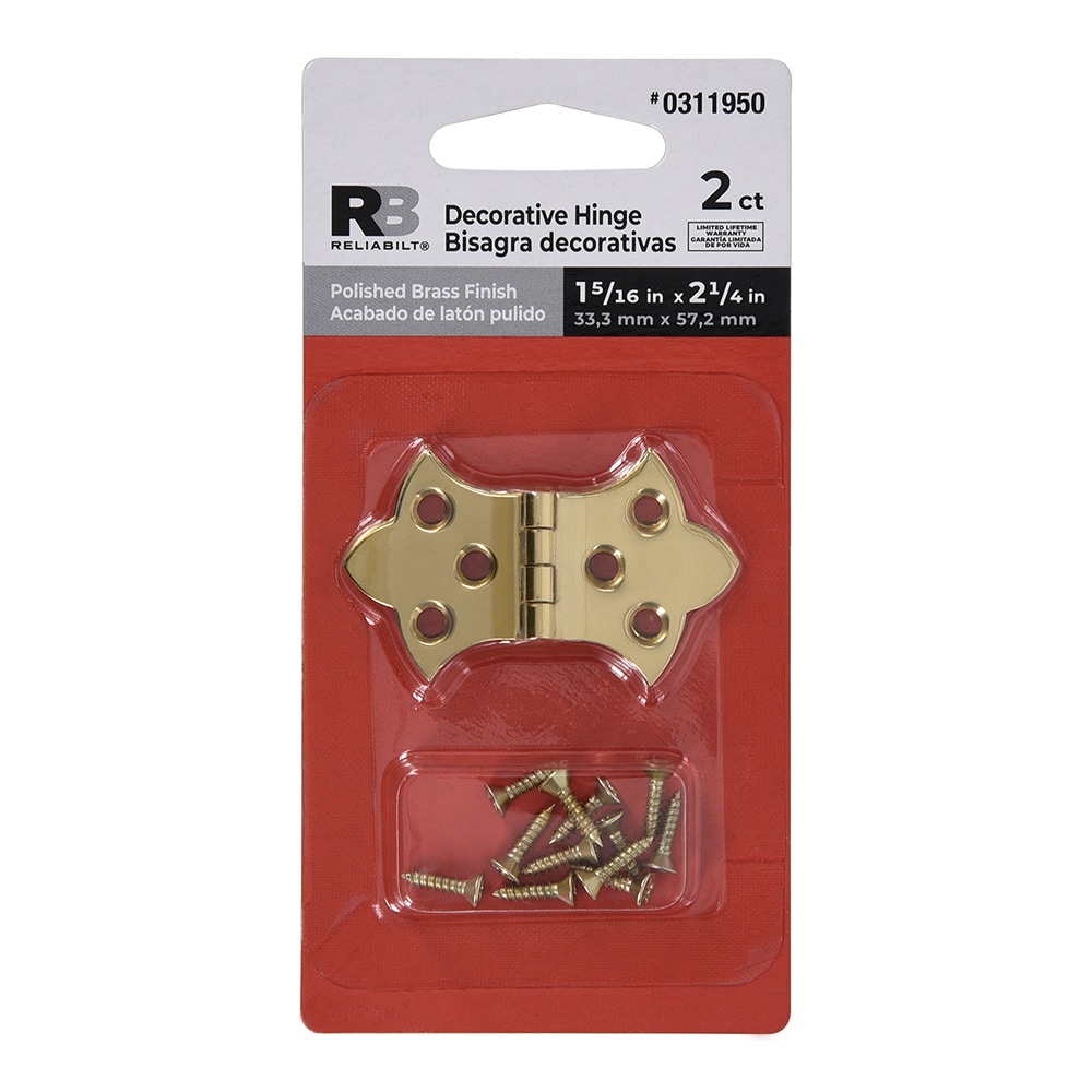 Brass-Plated Butterfly Small-Box Fastener Hinge 1 1/4L x 5/8W 