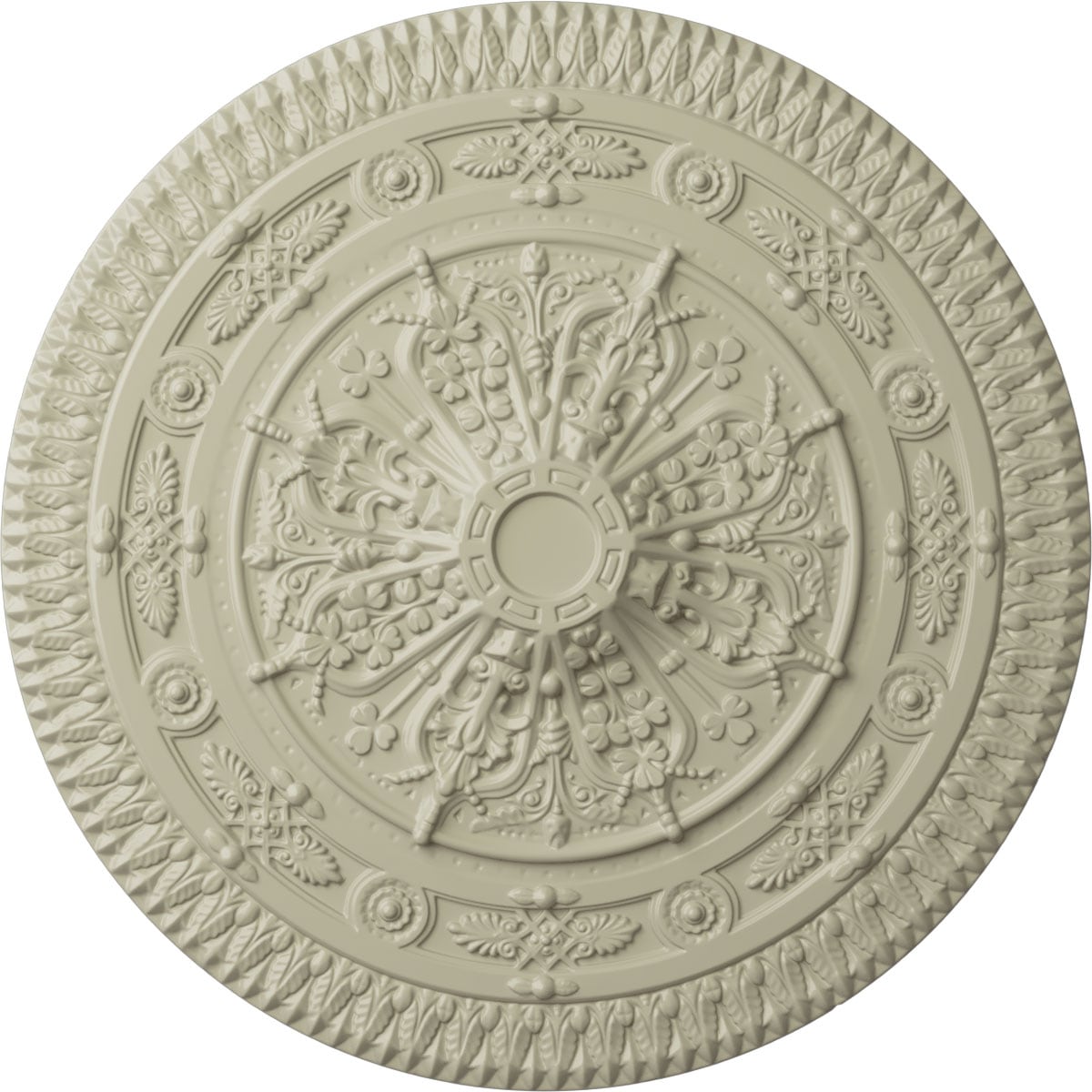 Ekena Millwork CM37NACYF Naple 37.5-in W x 37.5-in L Painted Clear Yellow Polyurethane Whole Ceiling Medallion