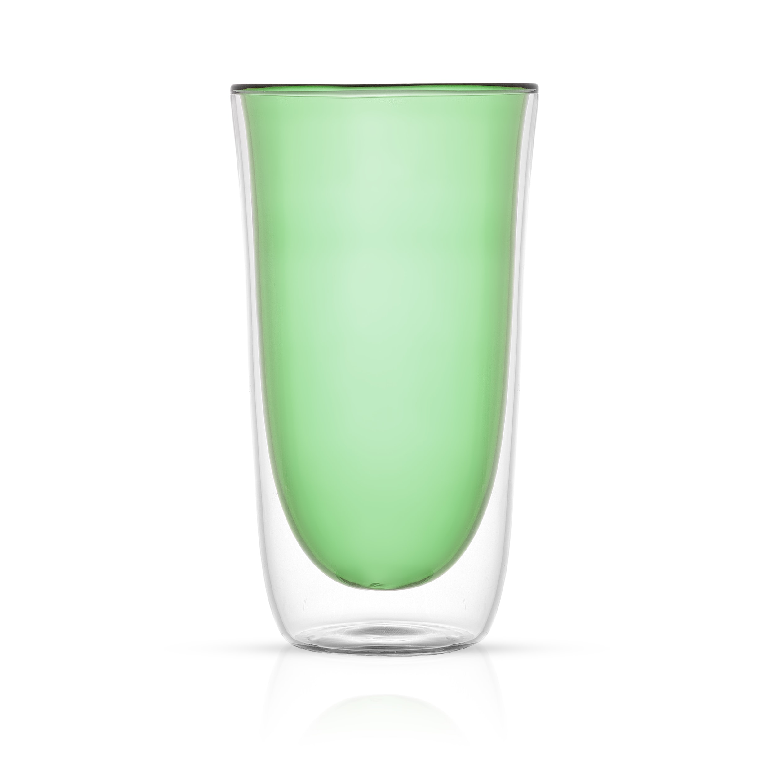 JoyJolt Aroma 13.5 oz Borosilicate Glass Green Colored Double Wall