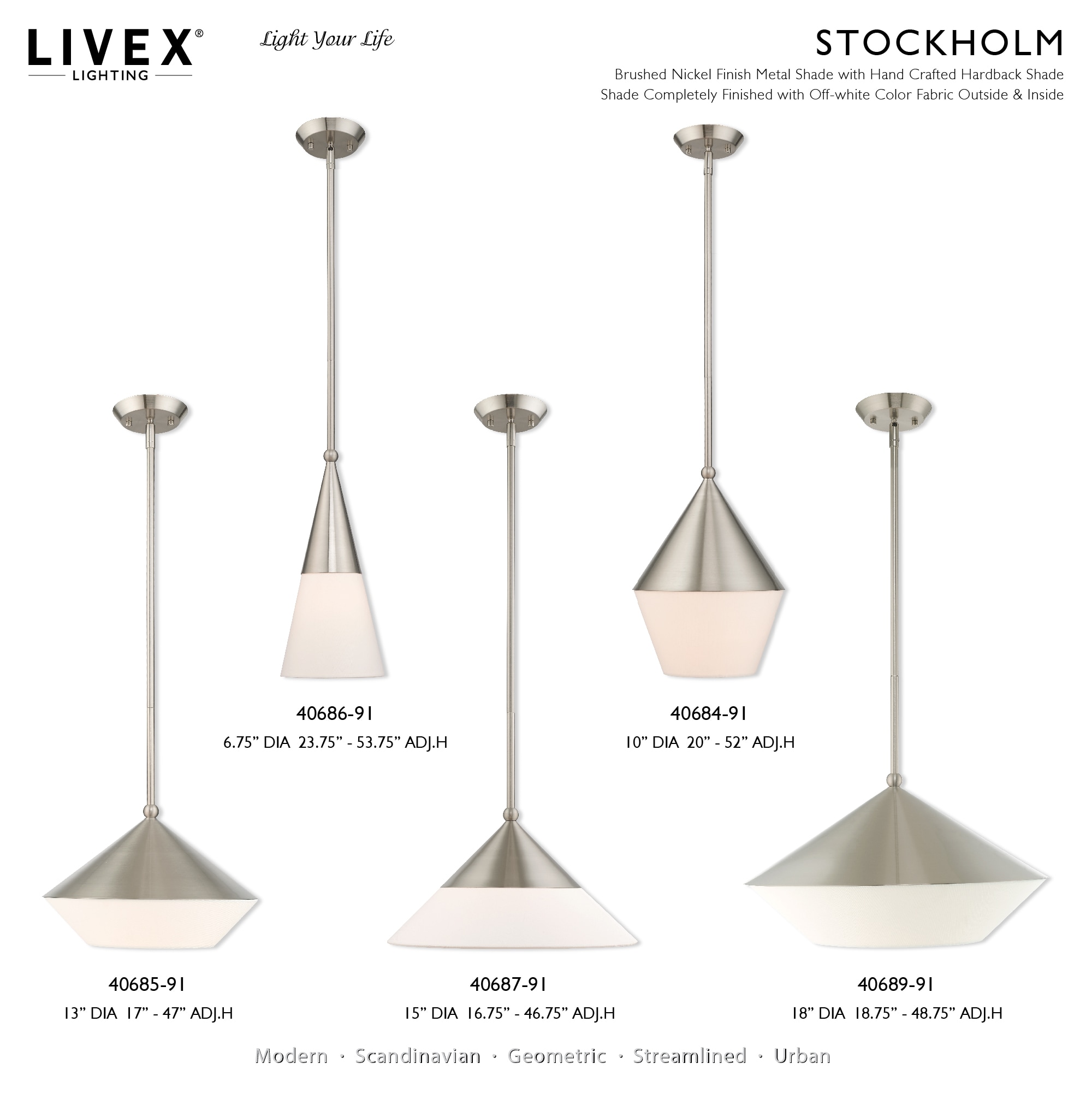 Brushed Nickel Glass Mini Pendant Light for Indoor/Outdoor