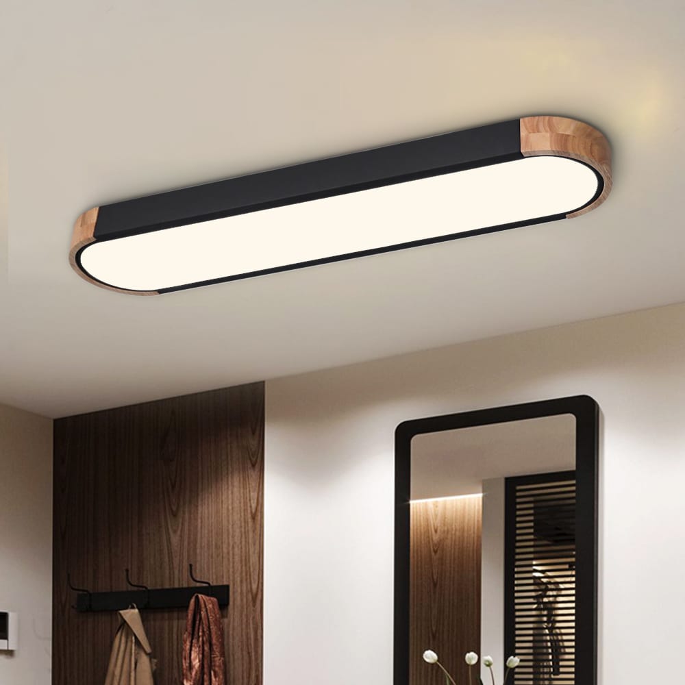 HUOKU PD1051931 LUMIN 1 -Light 5.5-in Black Integrated LED Flush Mount Light