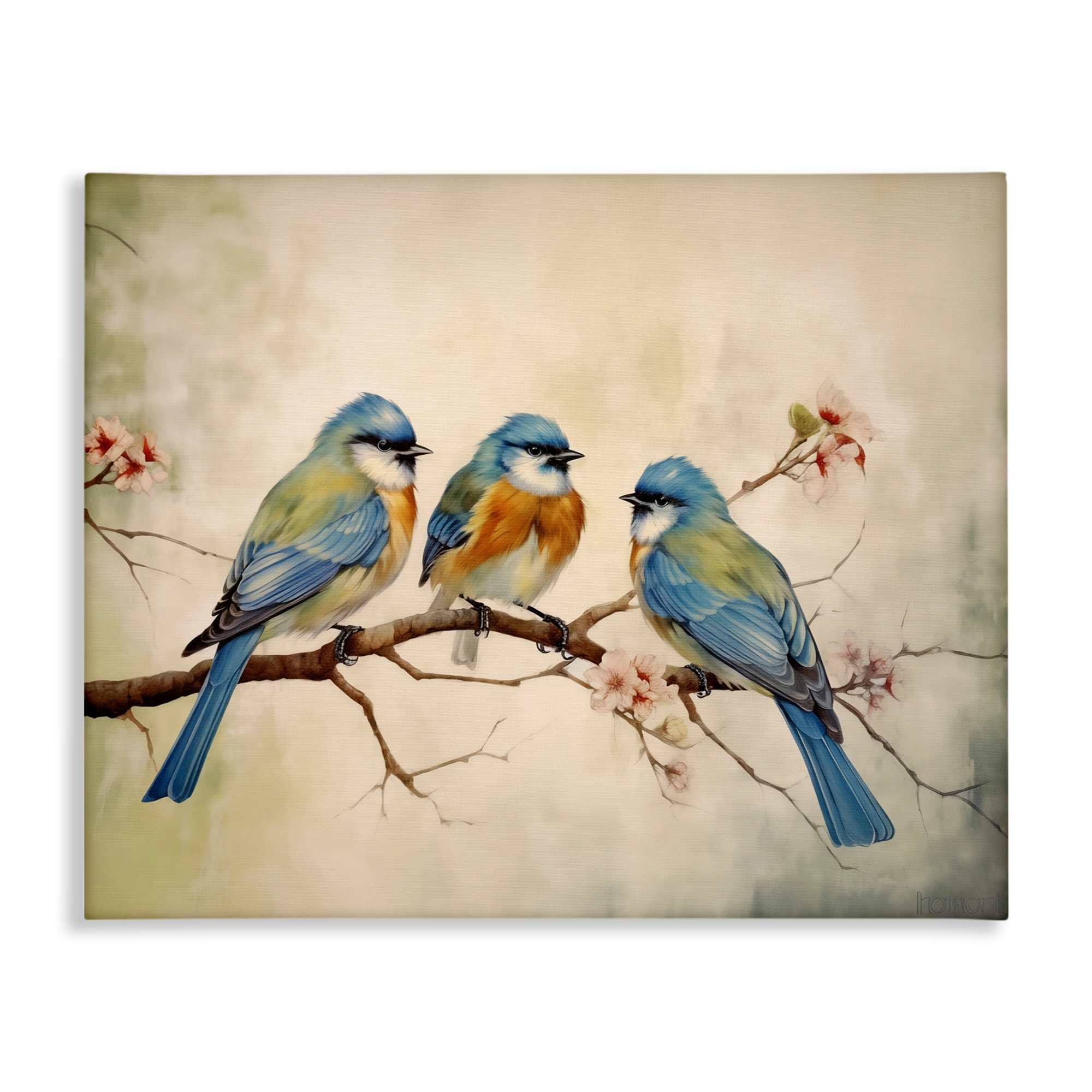 Stupell Industries BT-759-CN-36X48 Bird Trio on Branch Canvas design by Arlington Prints