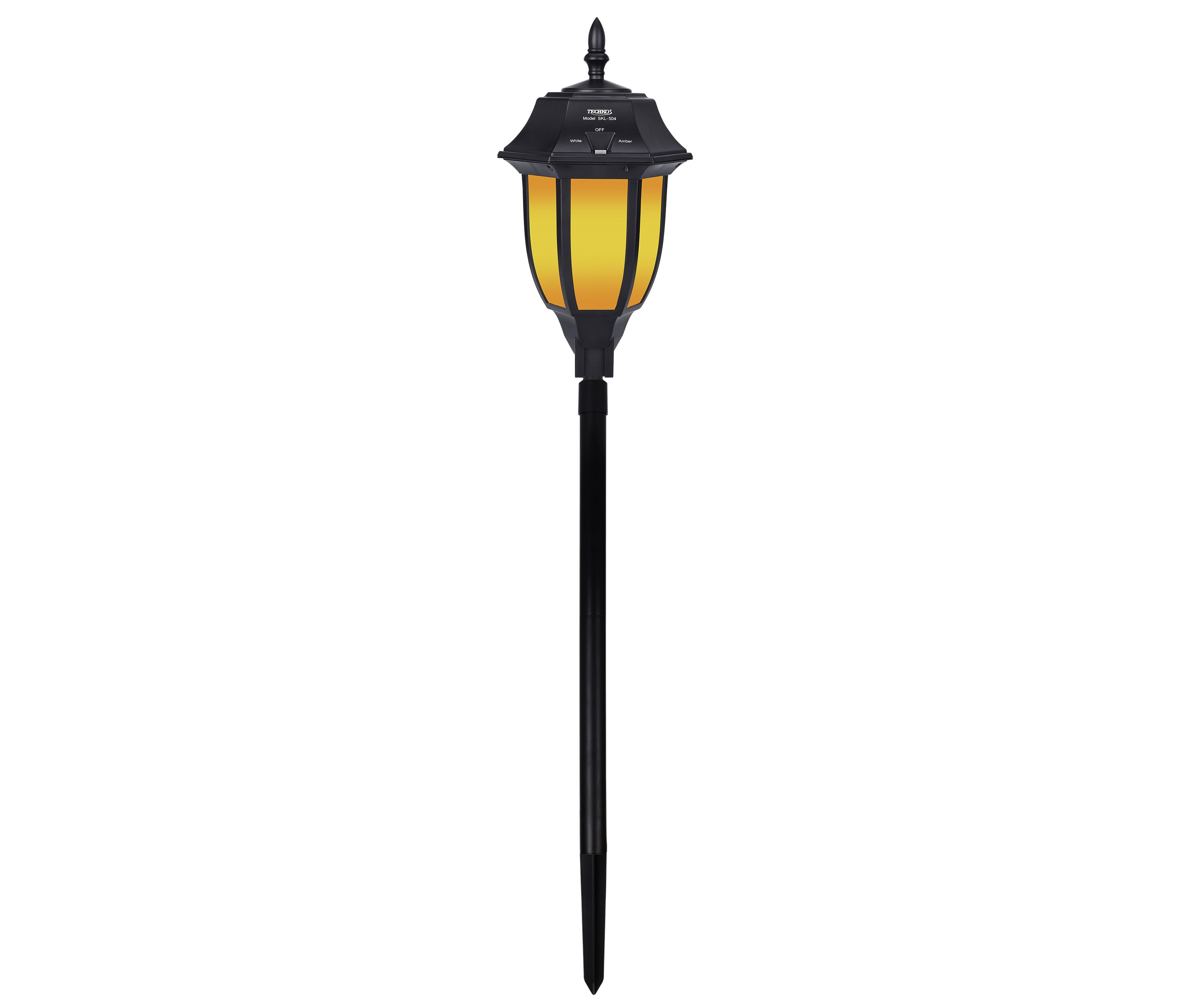 Black Solar LED Pathway Light with Amber and White Modes