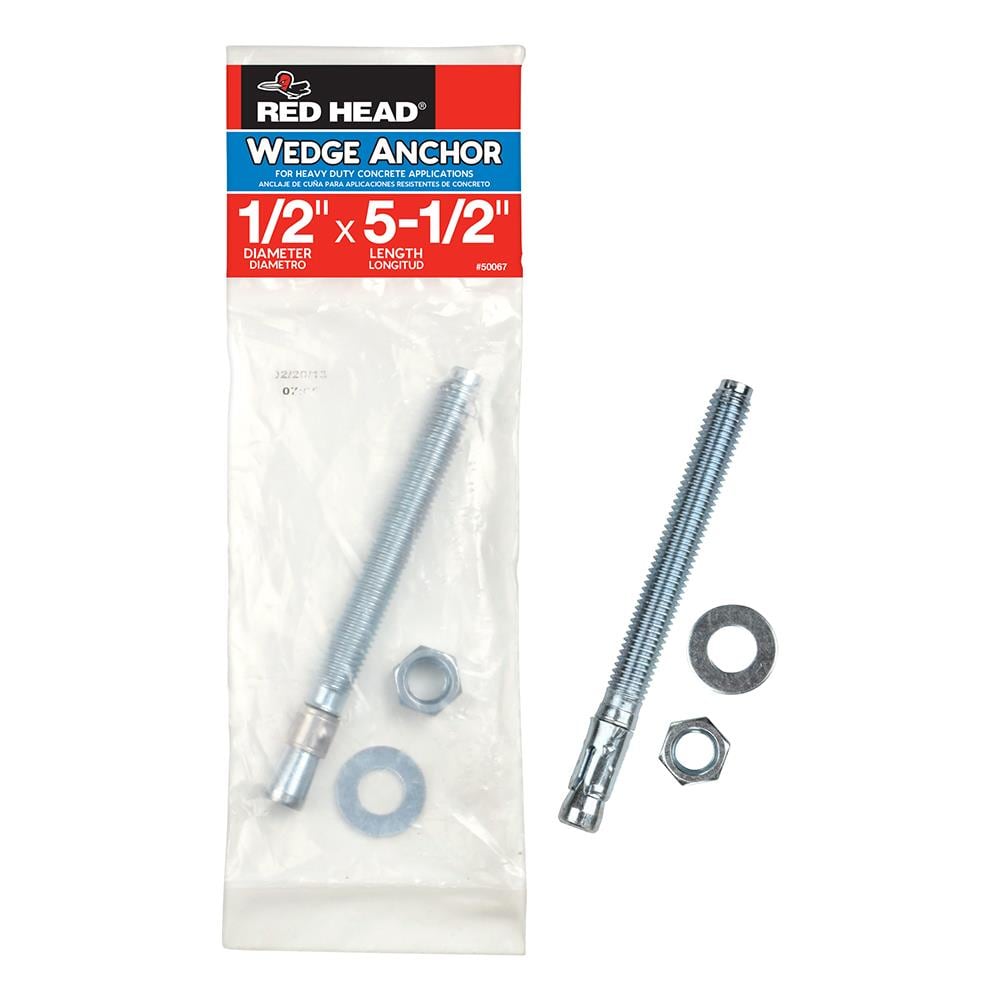 Red Head 50067 1/2-in x 5-1/2-in Concrete Wedge Anchors (