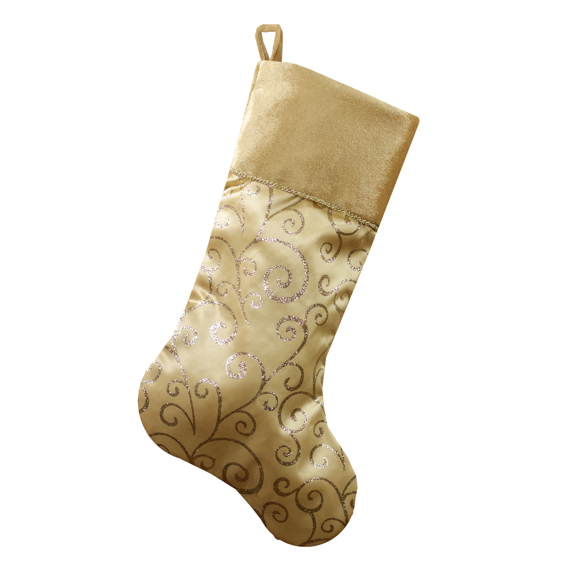 Northlight 31450626 20.5-in Gold Glitter Christmas Stocking