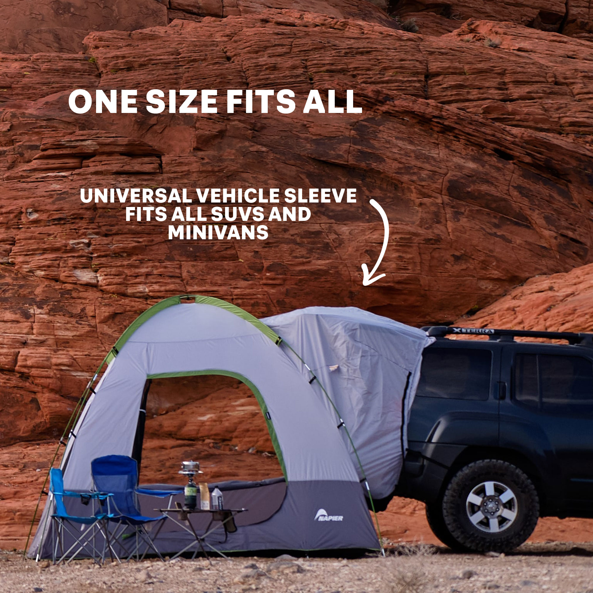 Napier 5-Person Green and Gray SUV Camping Tent with Mesh Windows