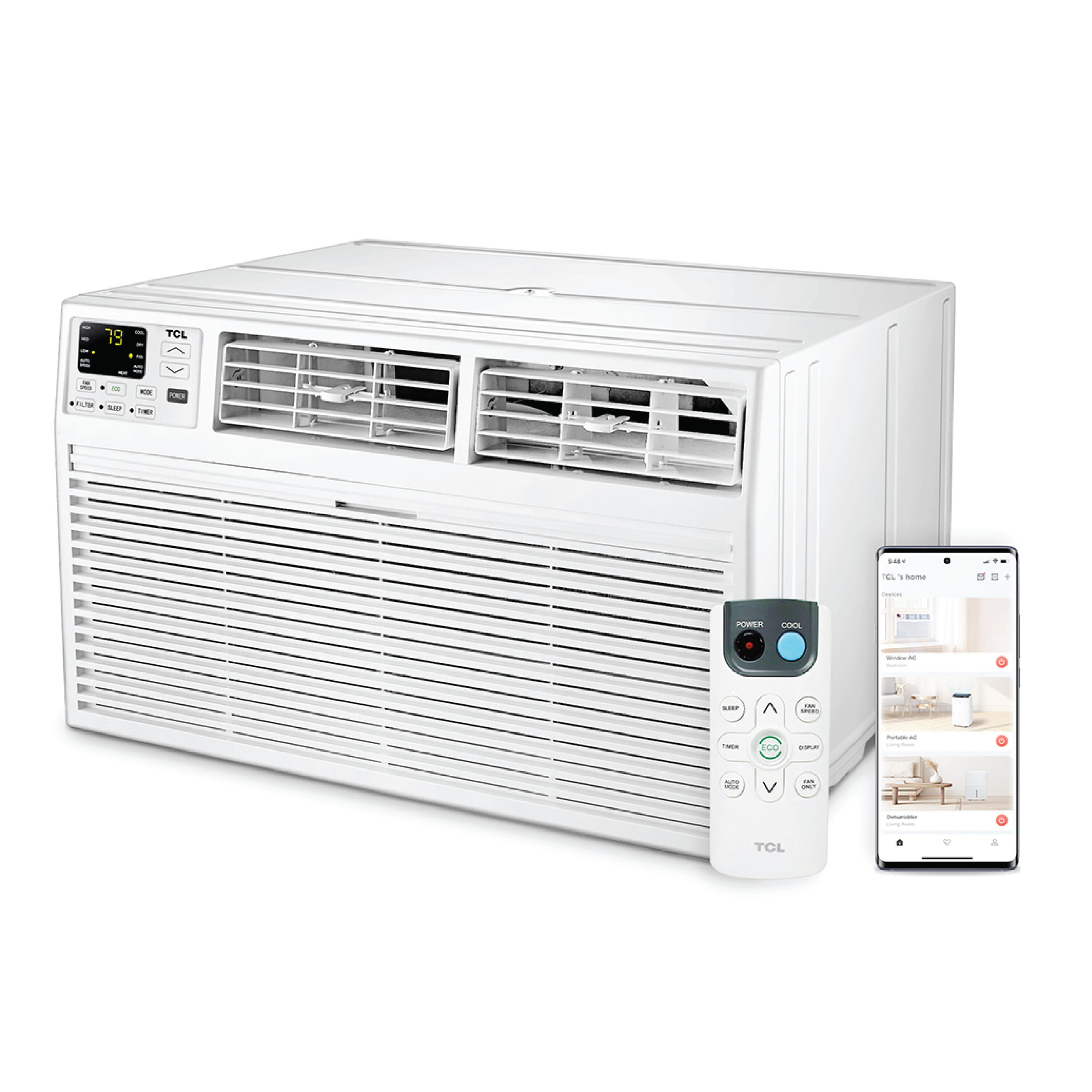 TCL H8T9E1-A 8000-BTU 350-sq ft 115-Volt White Through-the-Wall Air Conditioner with Remote