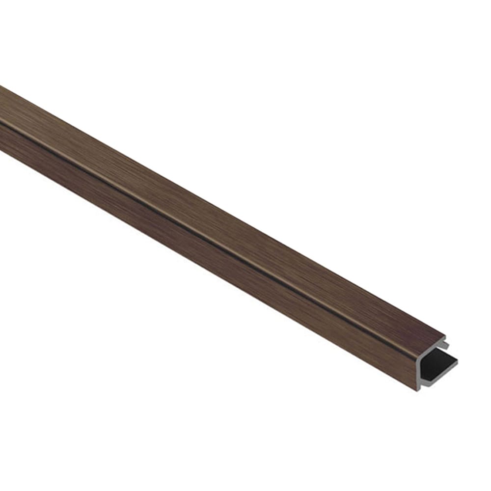Schluter Systems Q125ABGBK Quadec-K 0.5-in W x 98.5-in L Brushed antique bronze anodized aluminum Aluminum Square edge Tile Edge Trim