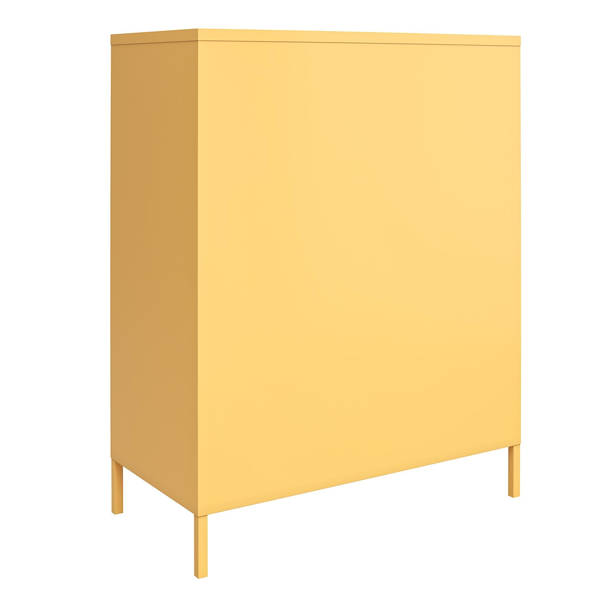 Yellow Metal 2-Door Adjustable Shelf Locker Cabinet