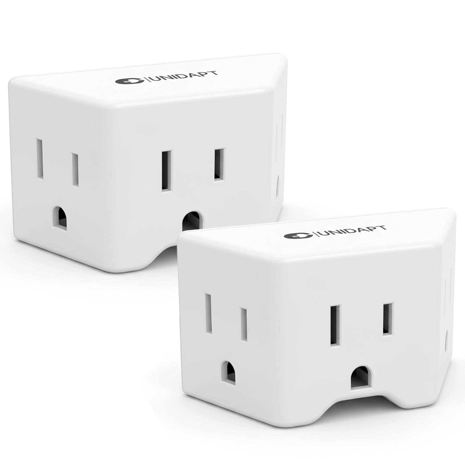 LENCENT 2 Prong to 3 Prong Outlet Adapter with 3 AC Outlets Polarized Wall Plug Extender 125V 15A 1875W Max Compact Travel Size 2 Pack #LCMY1-B0GJSXNF7V