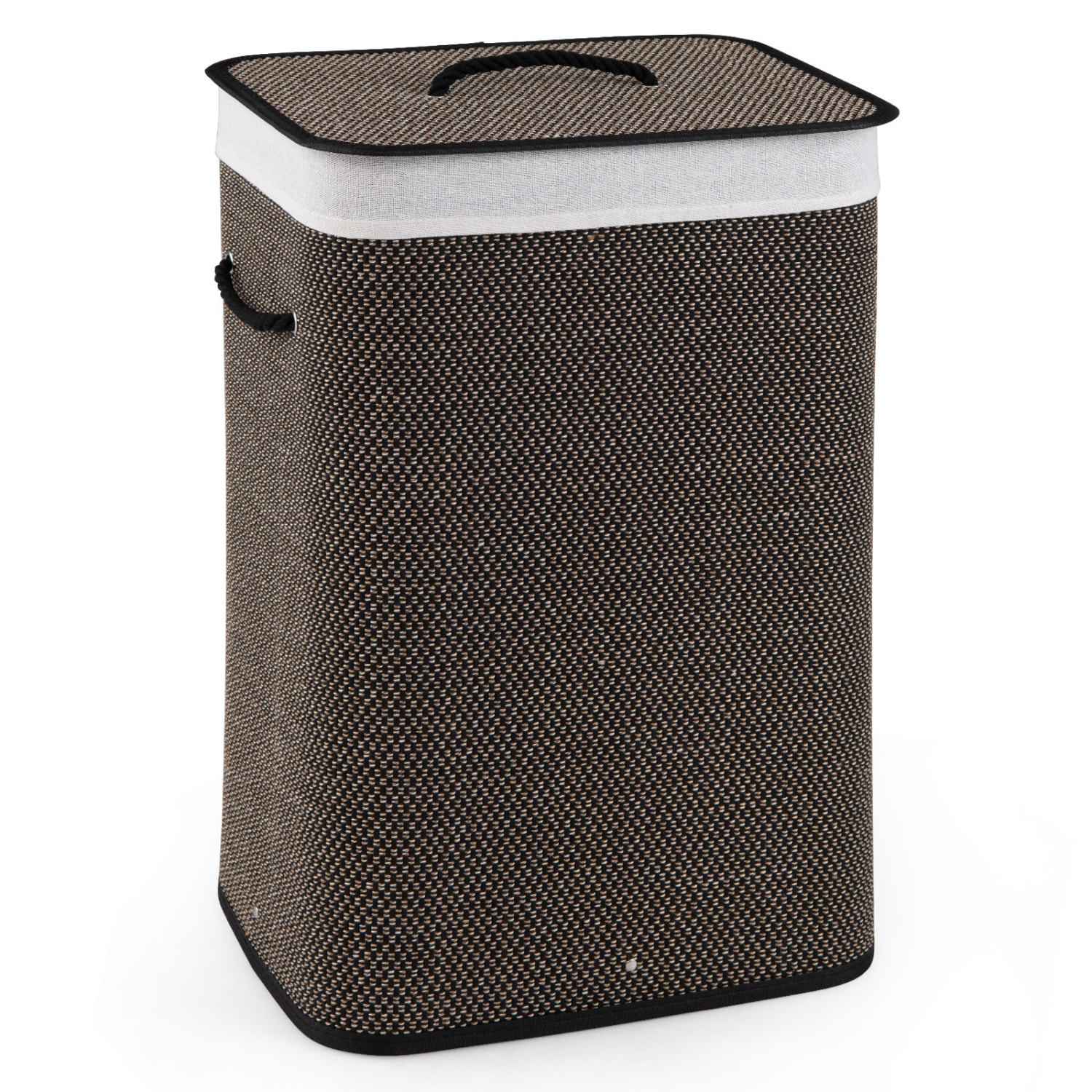 Slickblue 19 Gal Laundry Basket with Lid, Removable Washable Liner Bag, and Side Handles for Bedroom, Laundry Room, Bathroom, or Closet