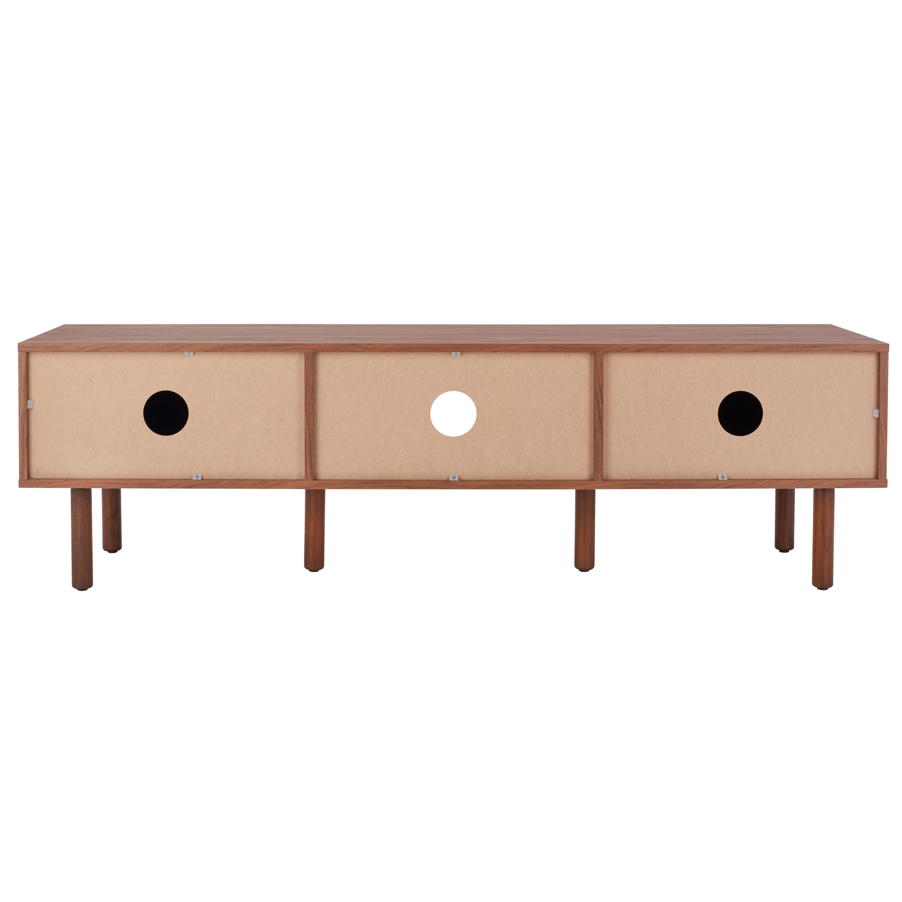 Silvanna Walnut and Natural Rattan 60" Media Cabinet