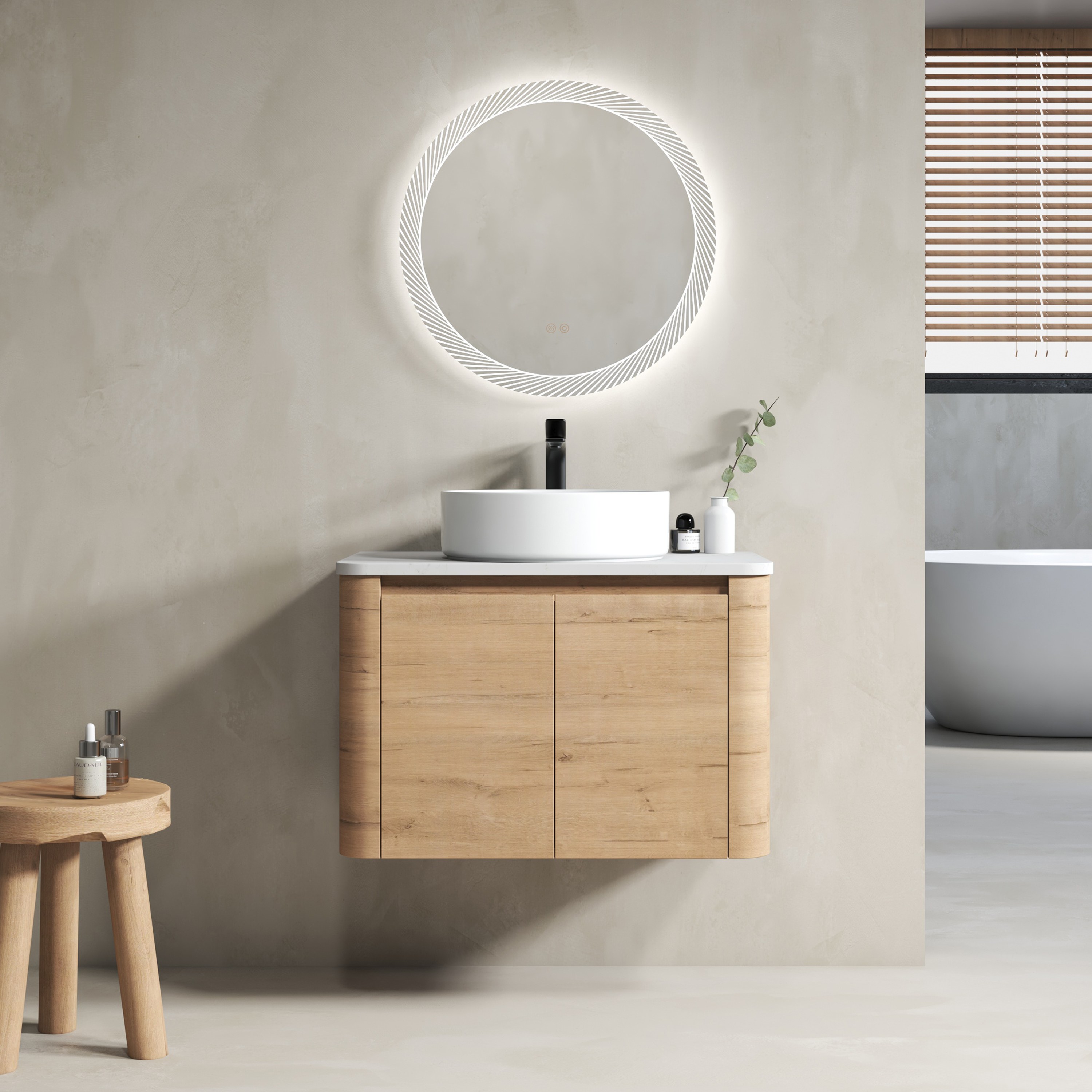 Dexmalle -  30IN Wall-Mounted Bathroom Vanity With Ceramic Art Sink