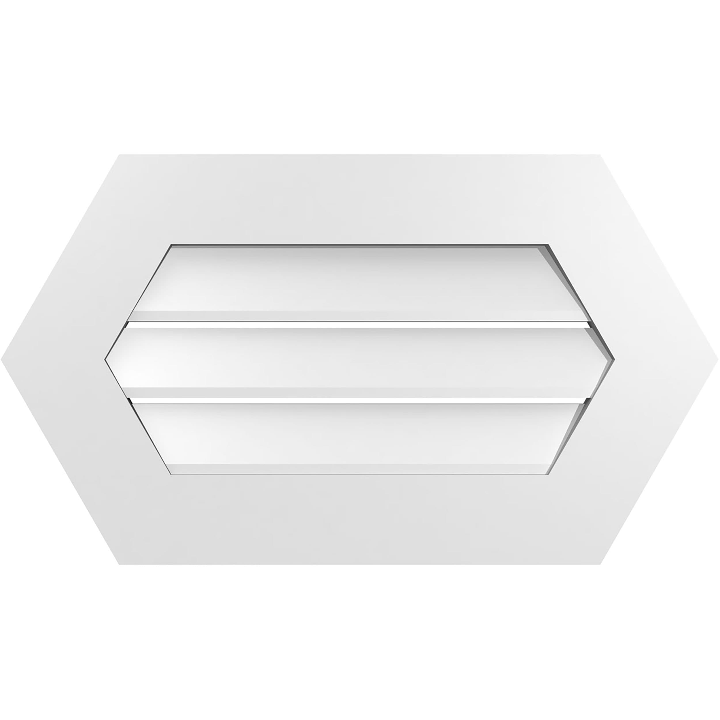 Ekena Millwork GVPHP28X1601SF 28-Inches x 16-Inches Off-white Peaked PVC Gable Louver Vent