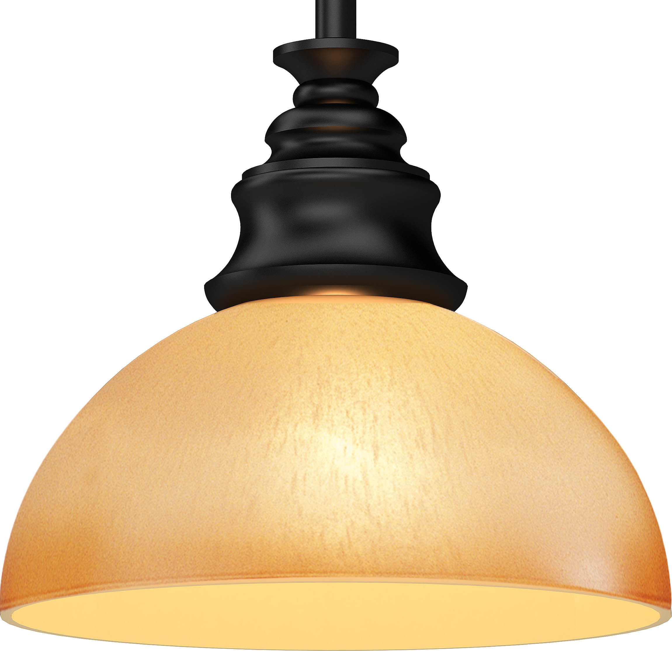 Rainier Bronze Mini Pendant with Sandstone Glass Shade