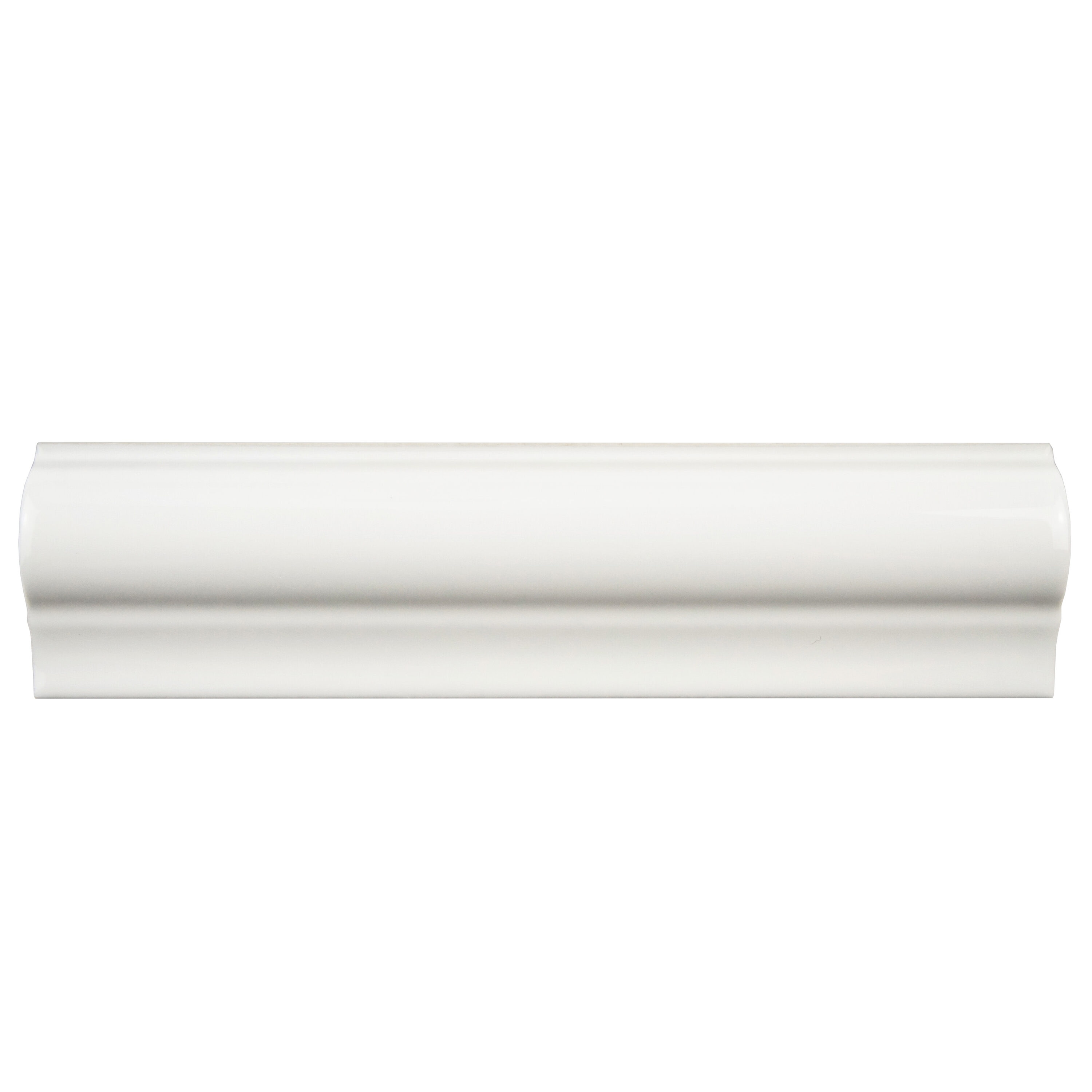 Affinity Tile WAT8ABM Antigua Moldura Blanco 2-in x 8-in Glossy Ceramic Chair rail Tile ( 1.8-sq ft / Carton ) 15 -Pack