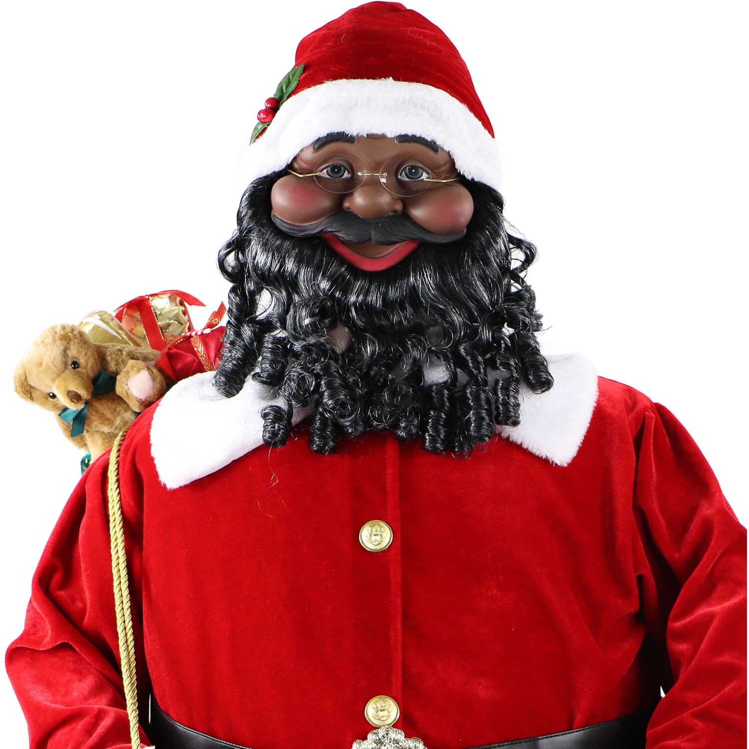 58-Inch Red Velvet Motion-Activated Dancing Santa Claus
