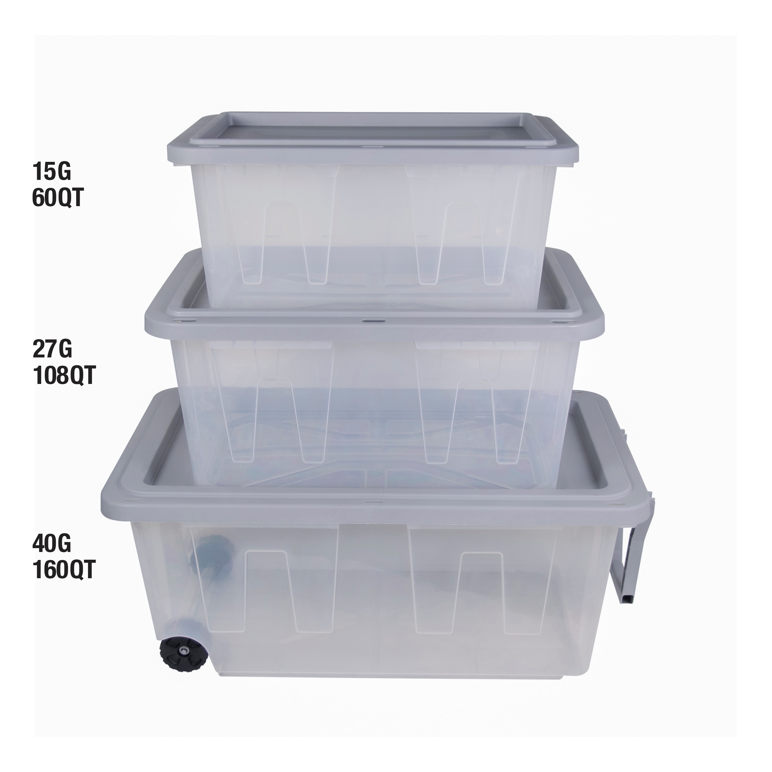 Project Source Small 15-Gallons (60-Quart) Clear Heavy Duty Tote with  Standard Snap Lid in the Plastic Storage Containers department at