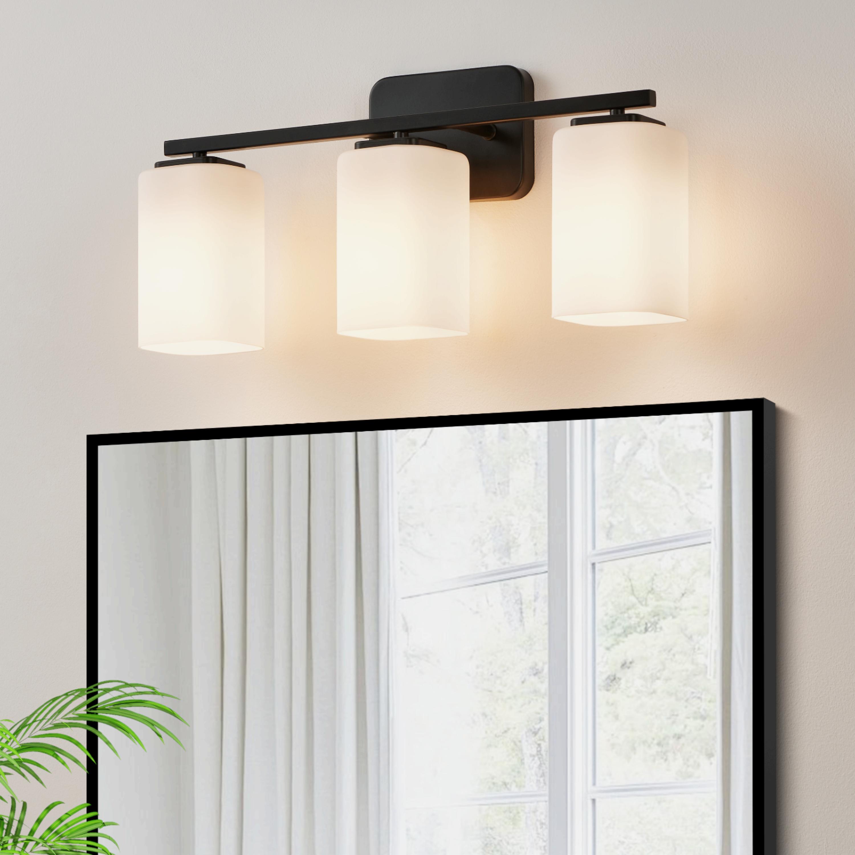 KAWOTI 21414 Clemmon 21-in 3 -Light Matte Black Farmhouse Vanity light