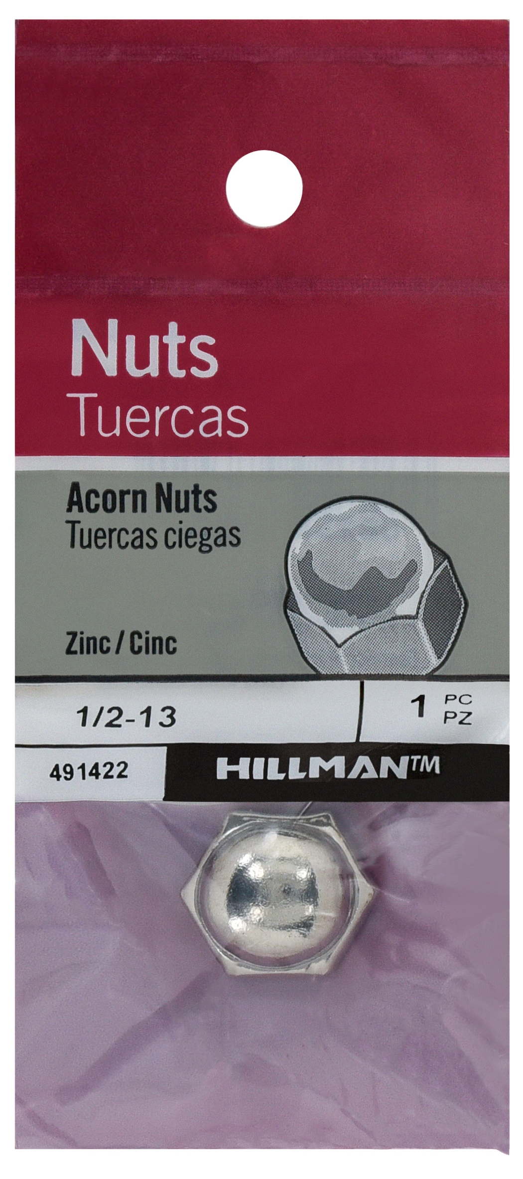 Cap Hex Nut  1/2 x 13 Nuts 1/2x13 1/2-13 Stainless Steel Acorn Dome 25 
