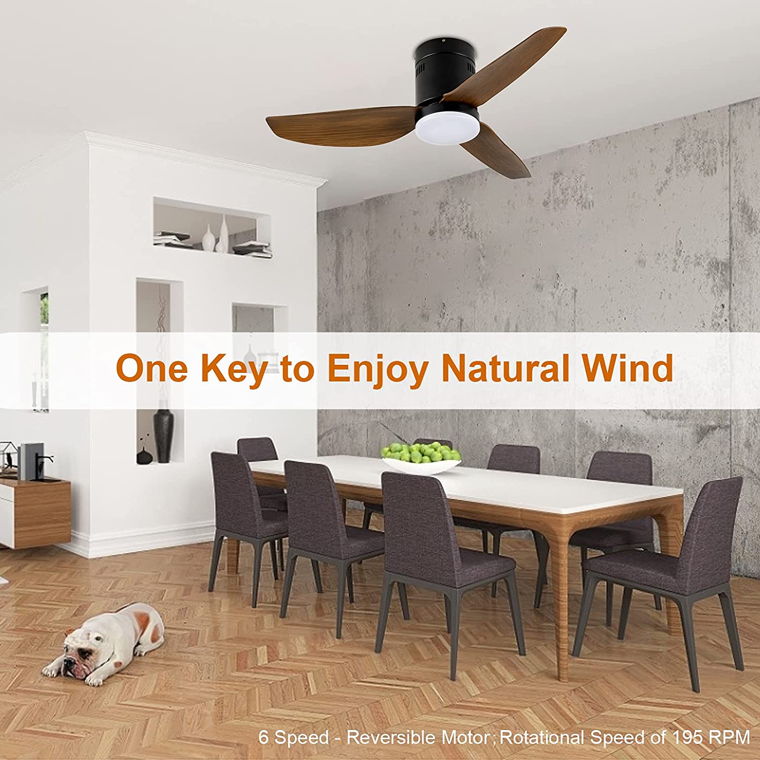 Gzmr Led Indoor Ceiling Fan 40 In Brown