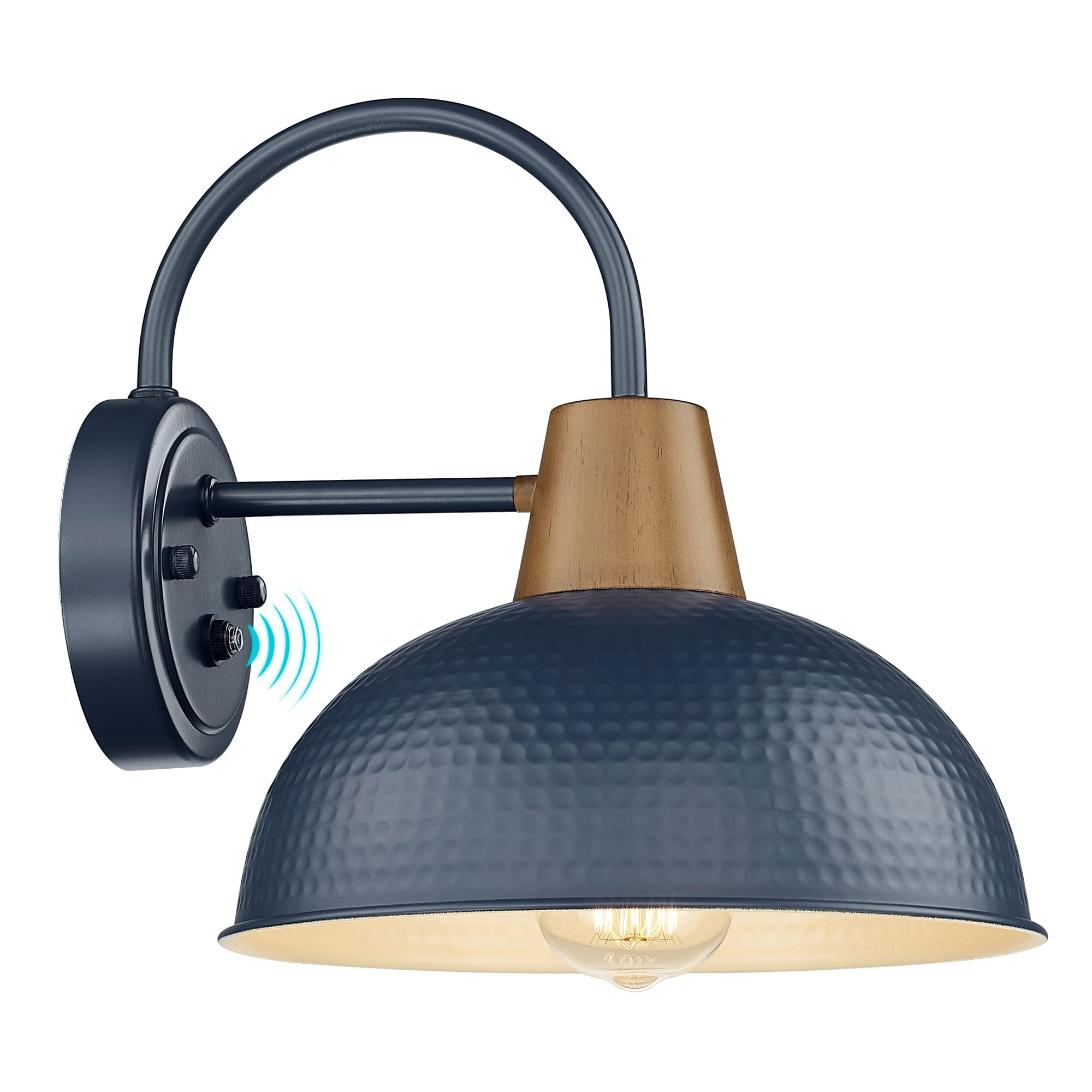 LTMATE LS4FG58B-PC BLUE JAZAVA 1 -Light 10.9-in H Matte Blue Hardwired Dusk to Dawn Outdoor Wall Light