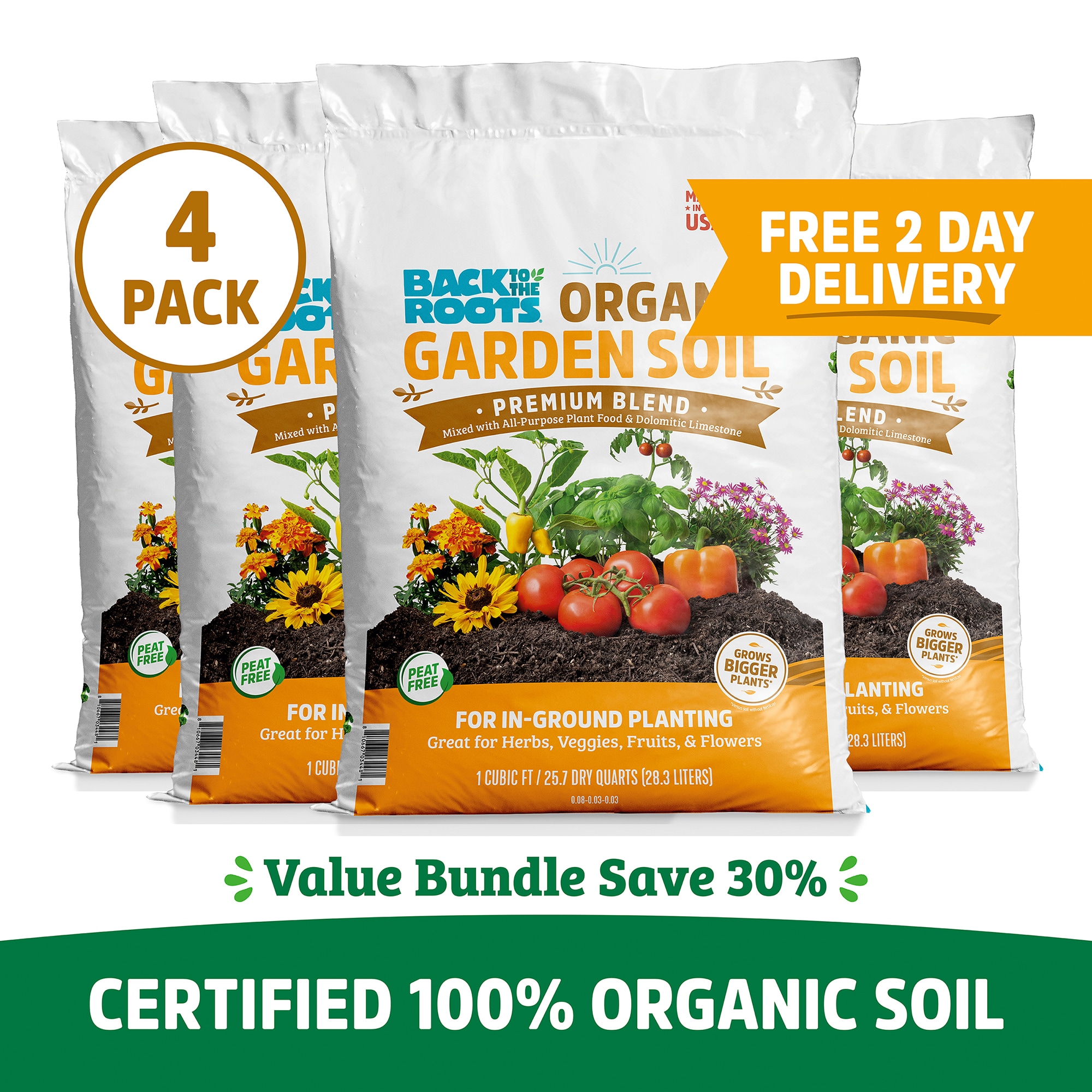Back to the Roots 4 Cubic feet All-purpose Organic Garden soil #47075-DS