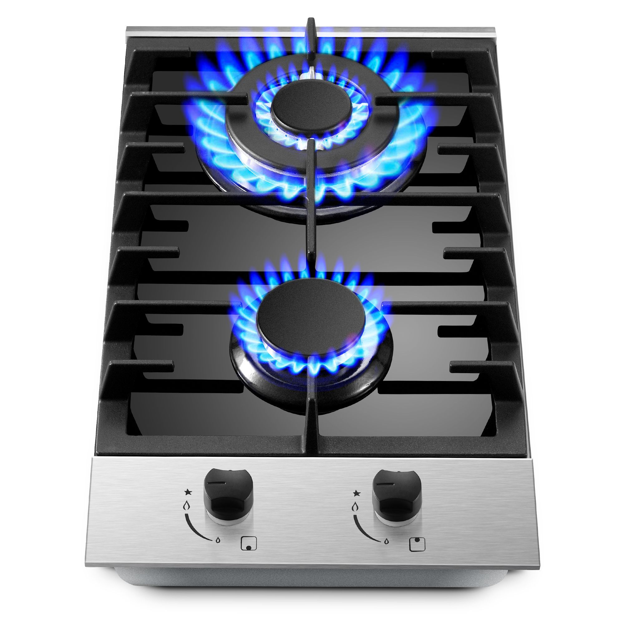 Damerin DBA03 12-in 2 burners Stainless steel Gas Cooktop