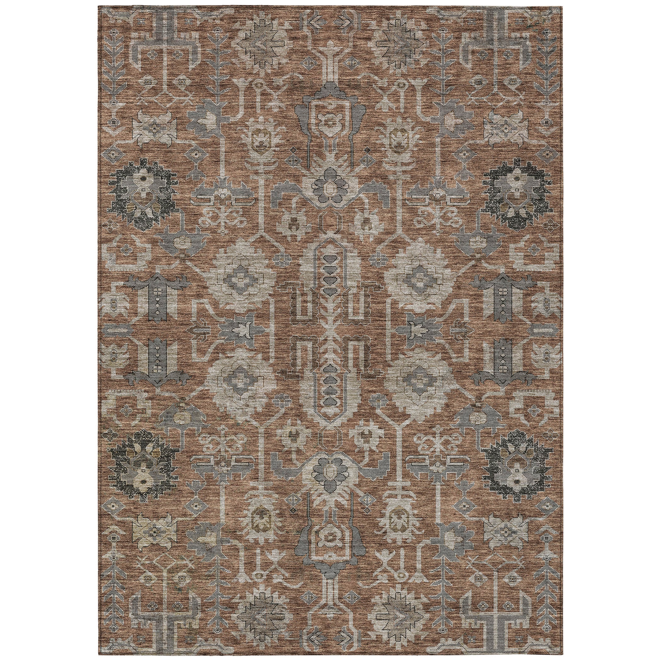 Addison Rugs ACN697PK10X14 Chantille ACN697PK 10 x 14 (ft) Polyester Paprika Rectangular Indoor/Outdoor Geometric Machine washable Area rug