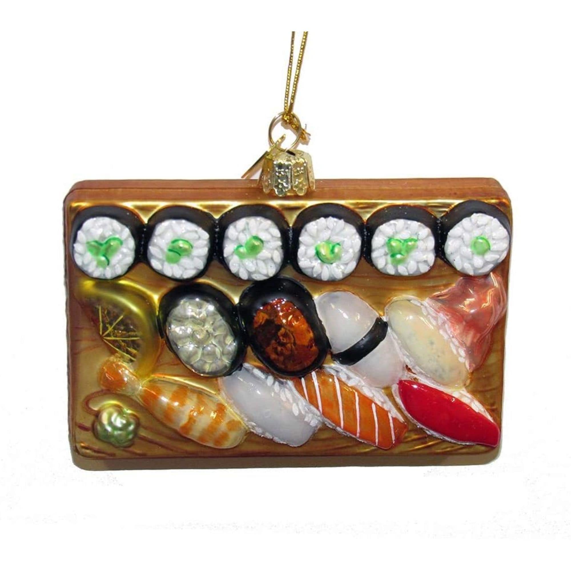 Kurt S. Adler 086131417702 Kurt Adler Noble Gems Glass Ornament for Christmas Tree - Sushi Platter