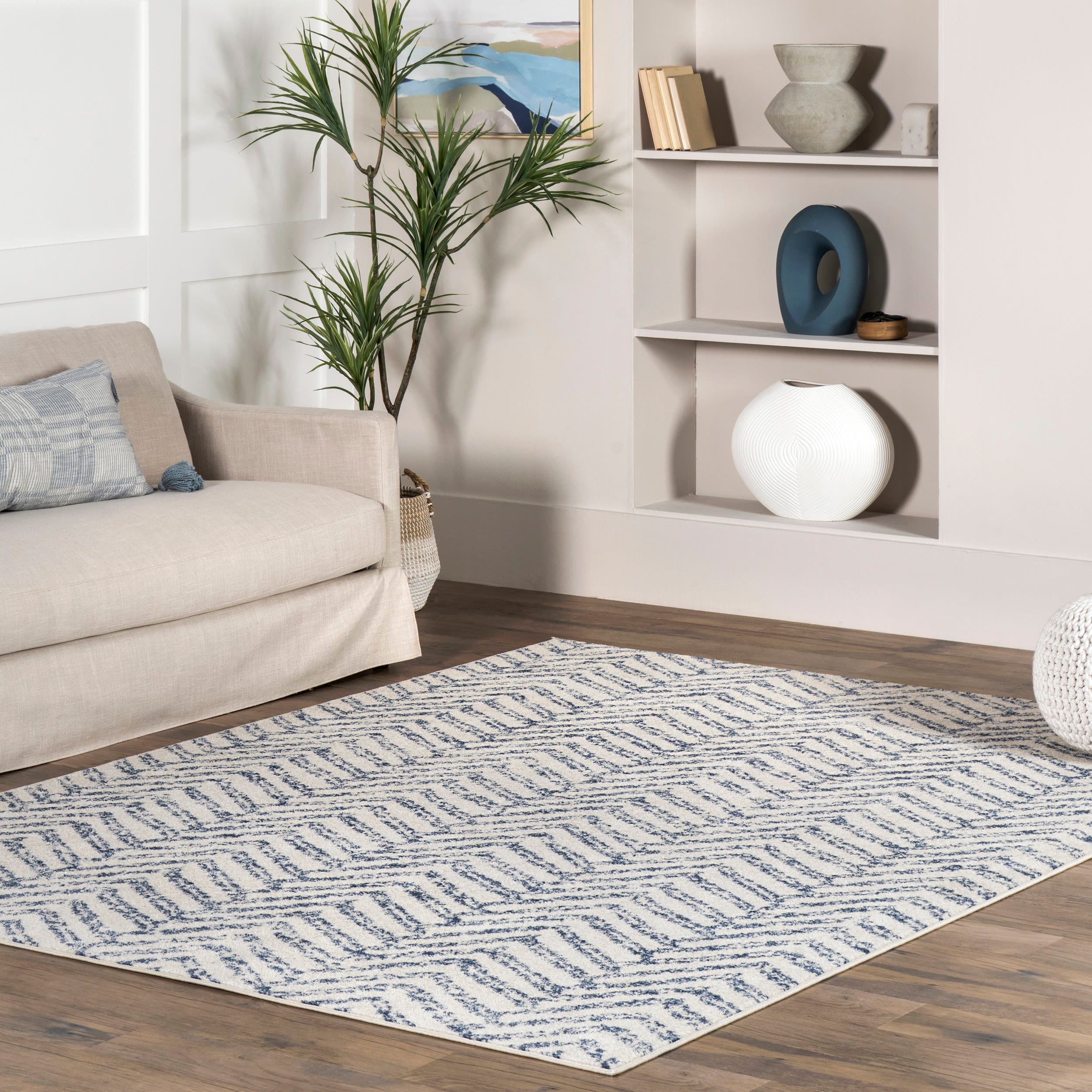 New Bodrum nuloom Area Rug, 8 by 11 ft, grey on sale and white