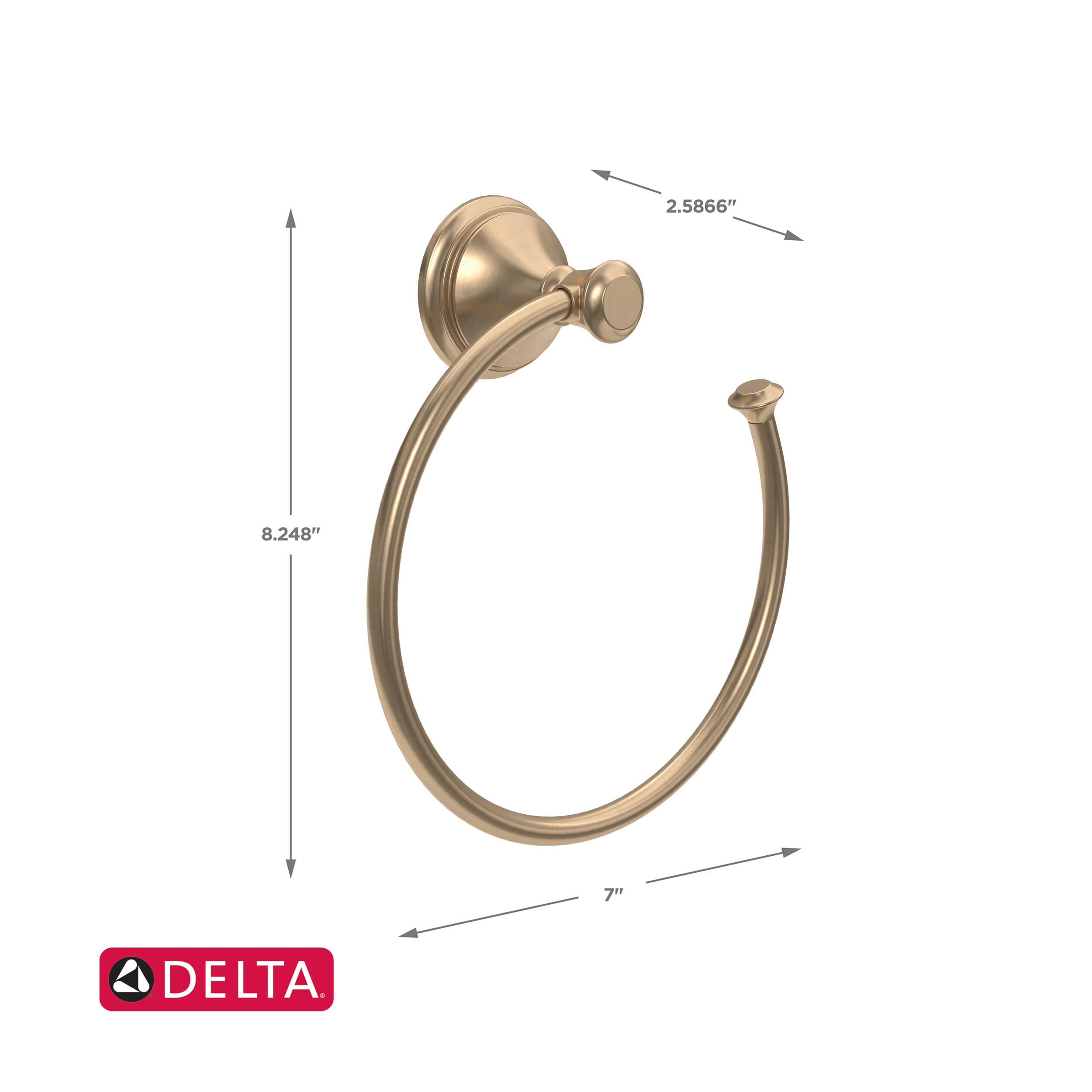 Delta Cassidy Champagne Bronze Wall Mount Towel Ring at Lowes.com