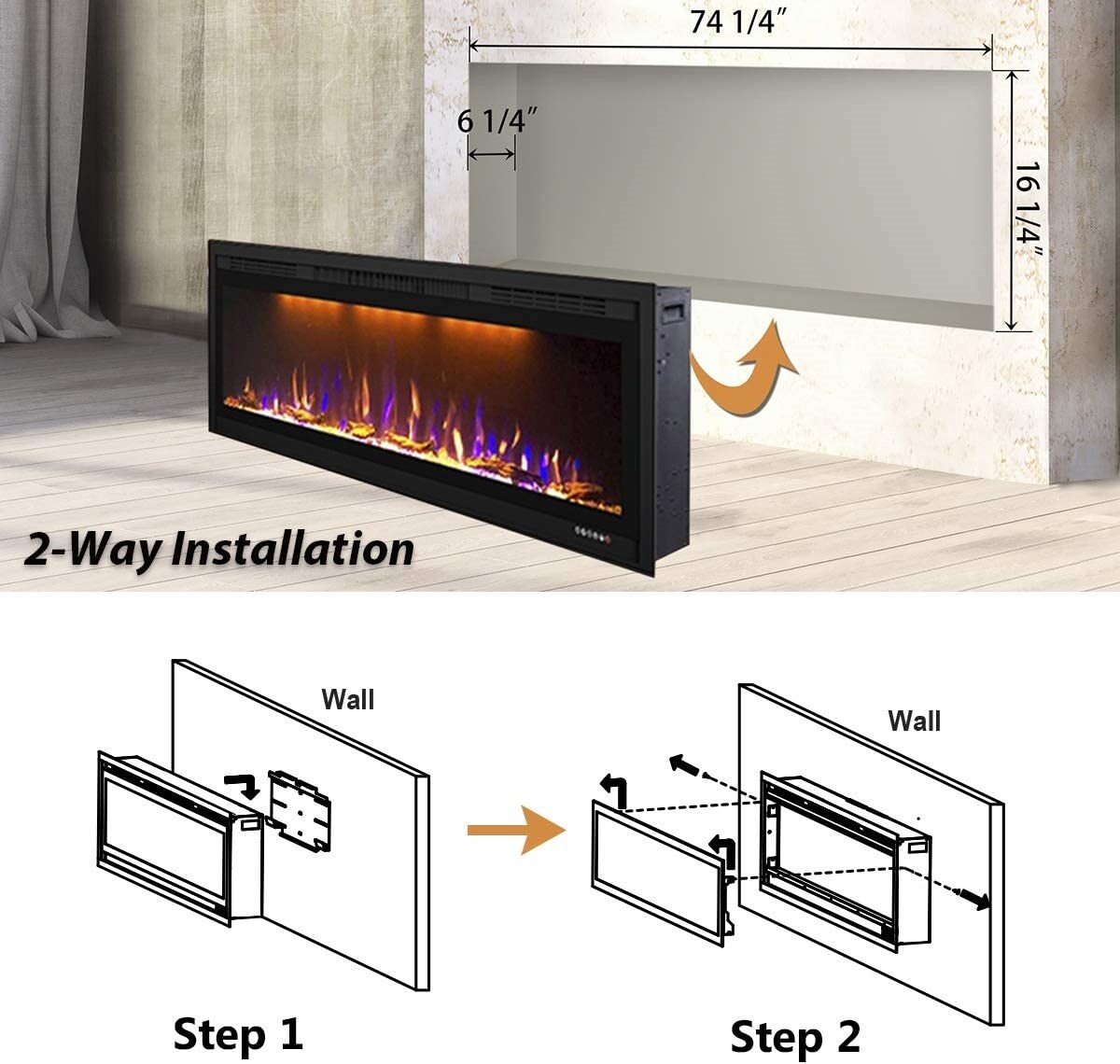 EdenDirect LW-BI74 Electric-Fireplaces - View #14