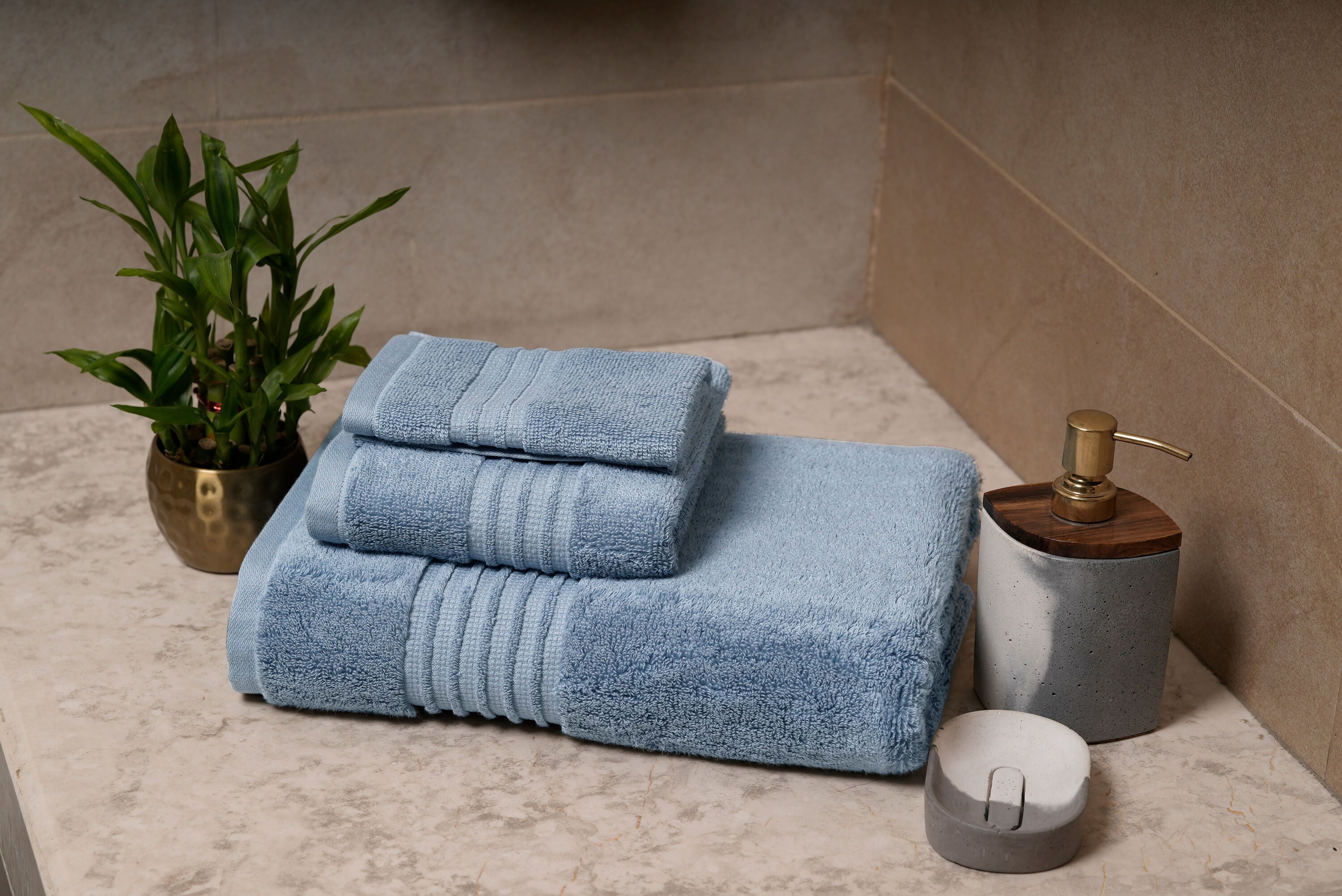 Buy Doctor Towels Bamboo Ultra-Light Slub Bath Towel Denim Blue (M) Online