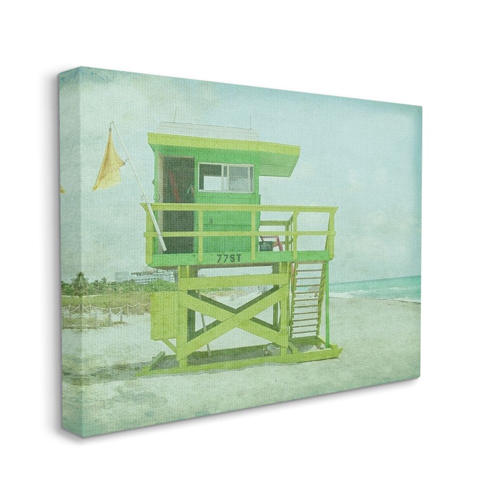 Vintage Green Lifeguard Stand Canvas Print for Kids Nursery