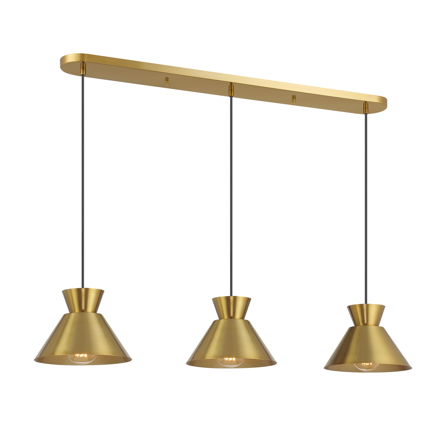 Meridian Lite Trends M100134NB Meridian 3 -Light Antique Brass Modern/contemporary For Use in Bedrooms, Dining Rooms, Foyers, Kitchens, Living Rooms Chandelier