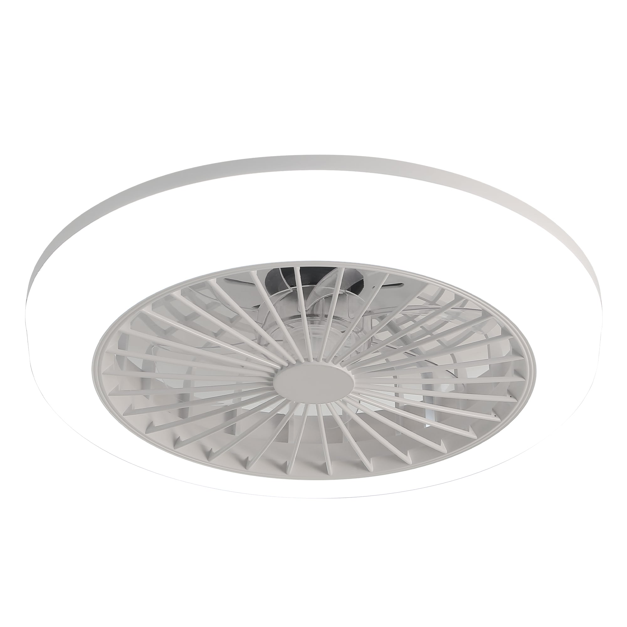 FELIDOMUS CF018-WH ceiling fan 18-in Color-Changing Integrated LED Outdoor White with White Blades Ceiling Fan Light Kit Compatible - Remote Included ( 7 -Blade )