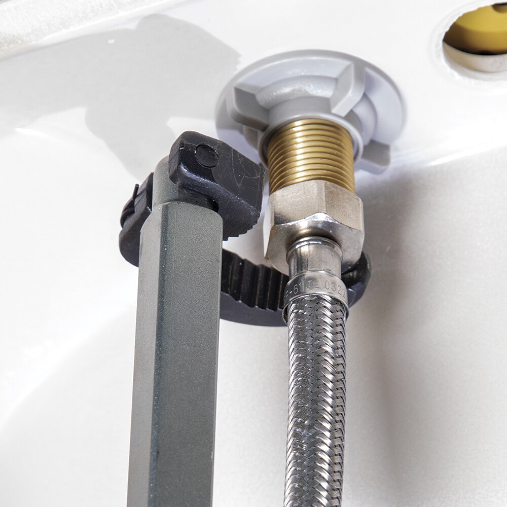 Adjustable Telescoping Silver Basin Wrench with Zinc Plated Handle