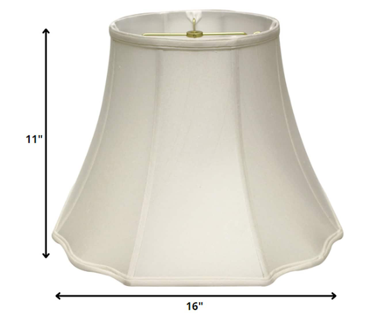 HomeRoots 11-in x 16-in White Fabric Bell Lamp Shade in the Lamp Shades ...