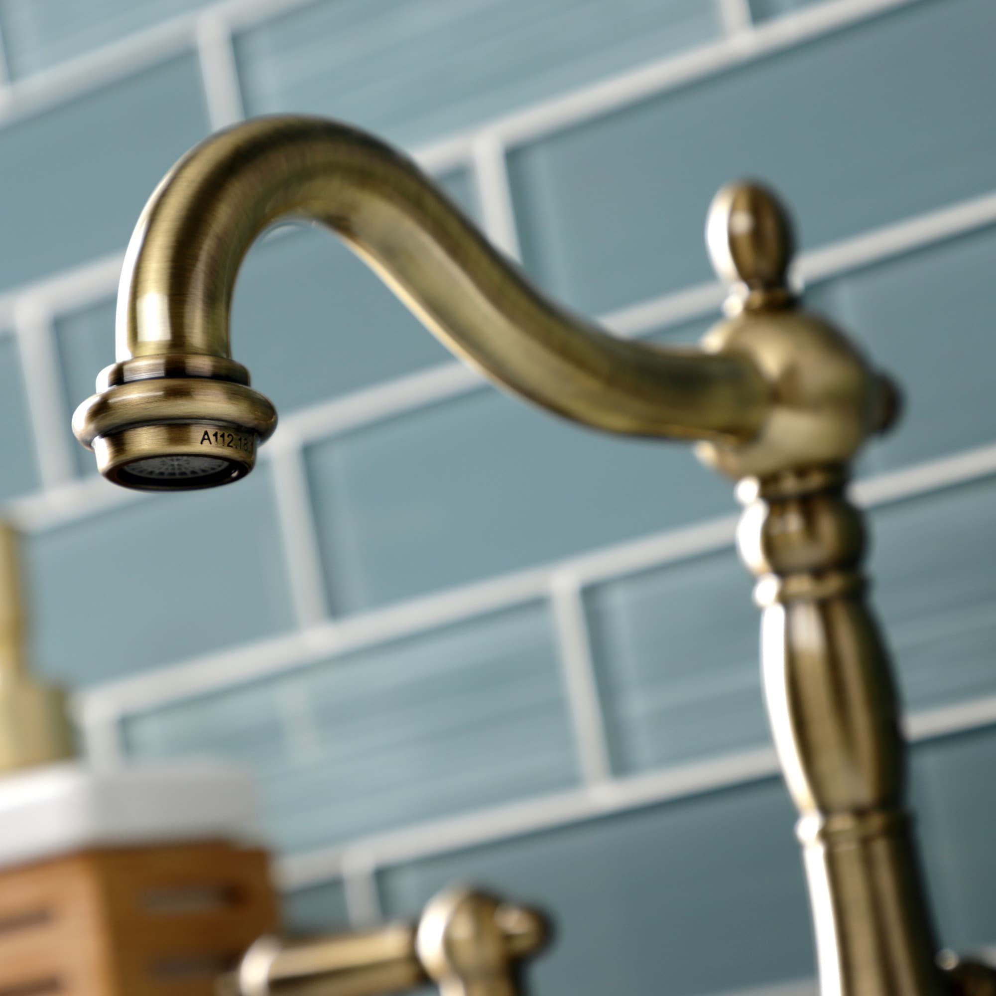 New Orleans Antique Brass Widespread Bathroom Faucet with Cross Handles