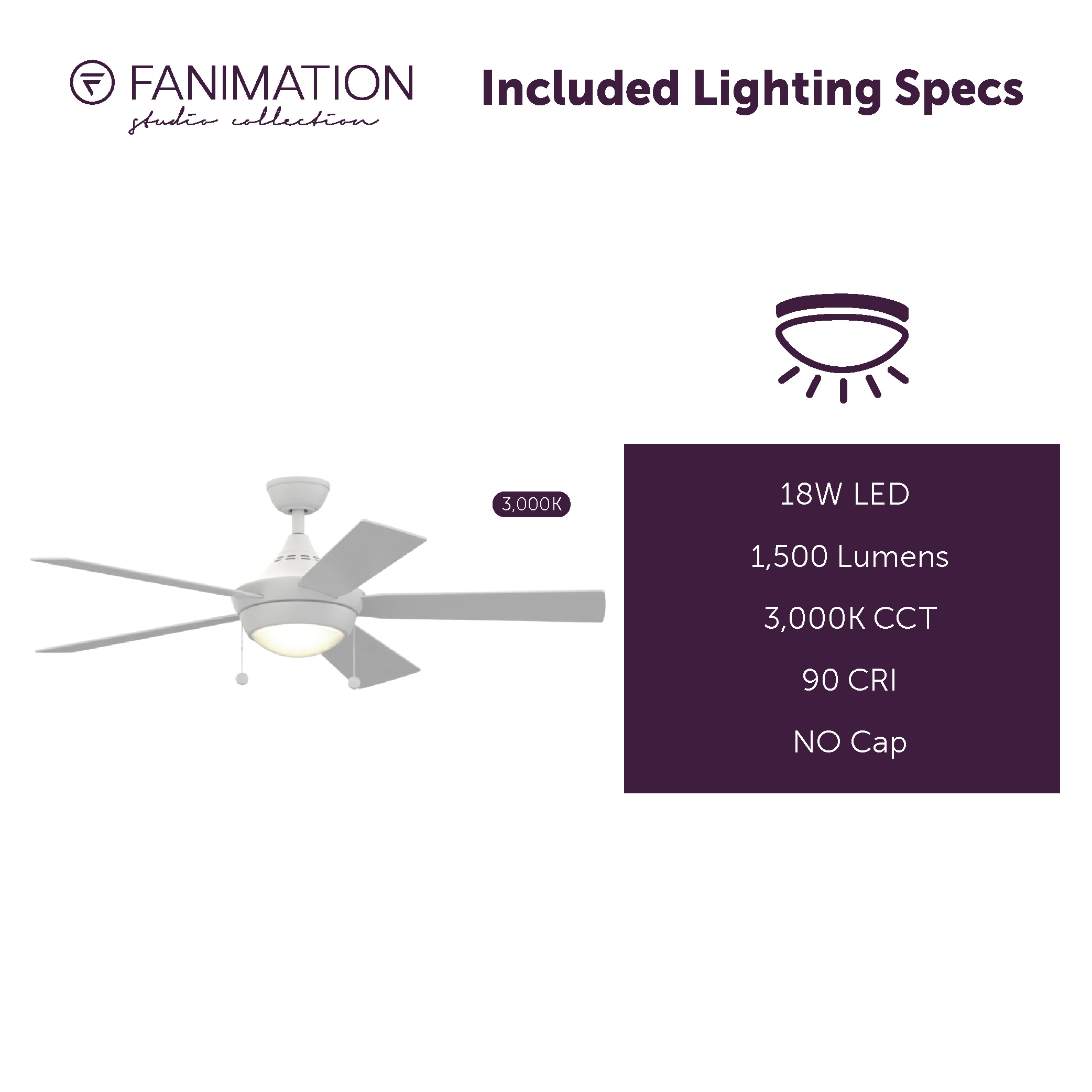 Fanimation Studio Collection LP7654LMW Ceiling-Fans - View #8