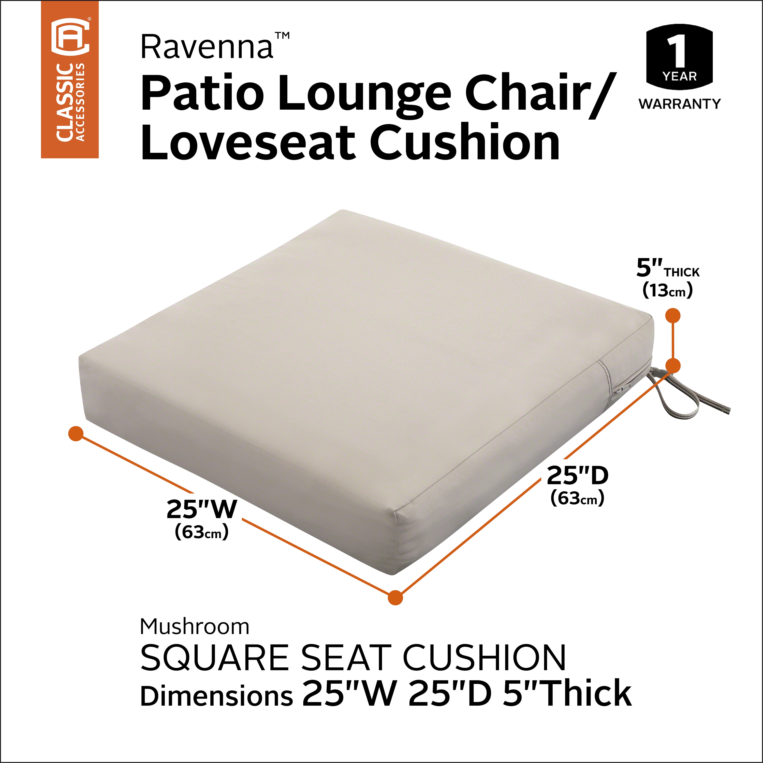 Classic Accessories 62-020-MUSHRM-EC Patio-Furniture-Cushions - View #6