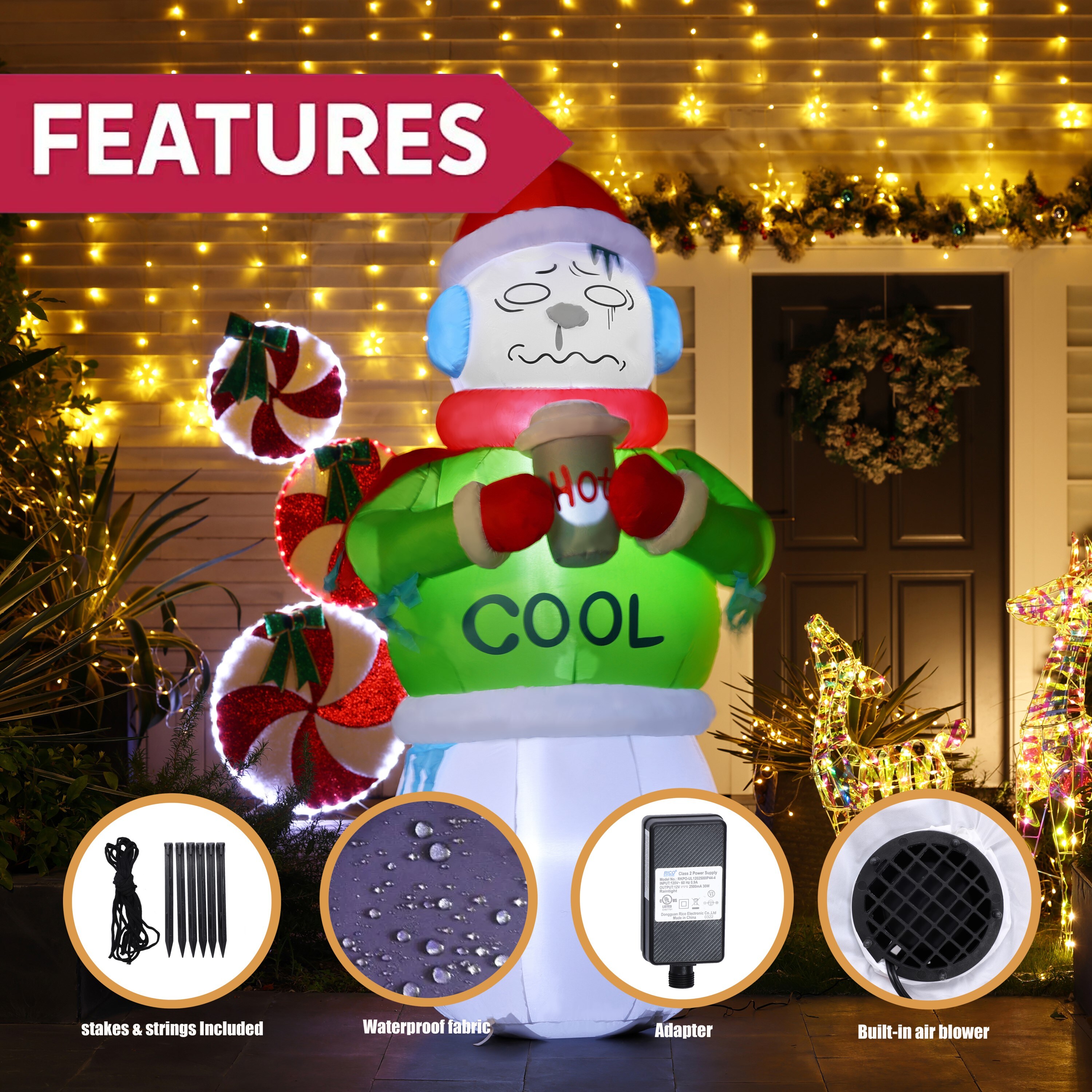 LuxenHome WHIN1613 Christmas-Inflatables - View #6